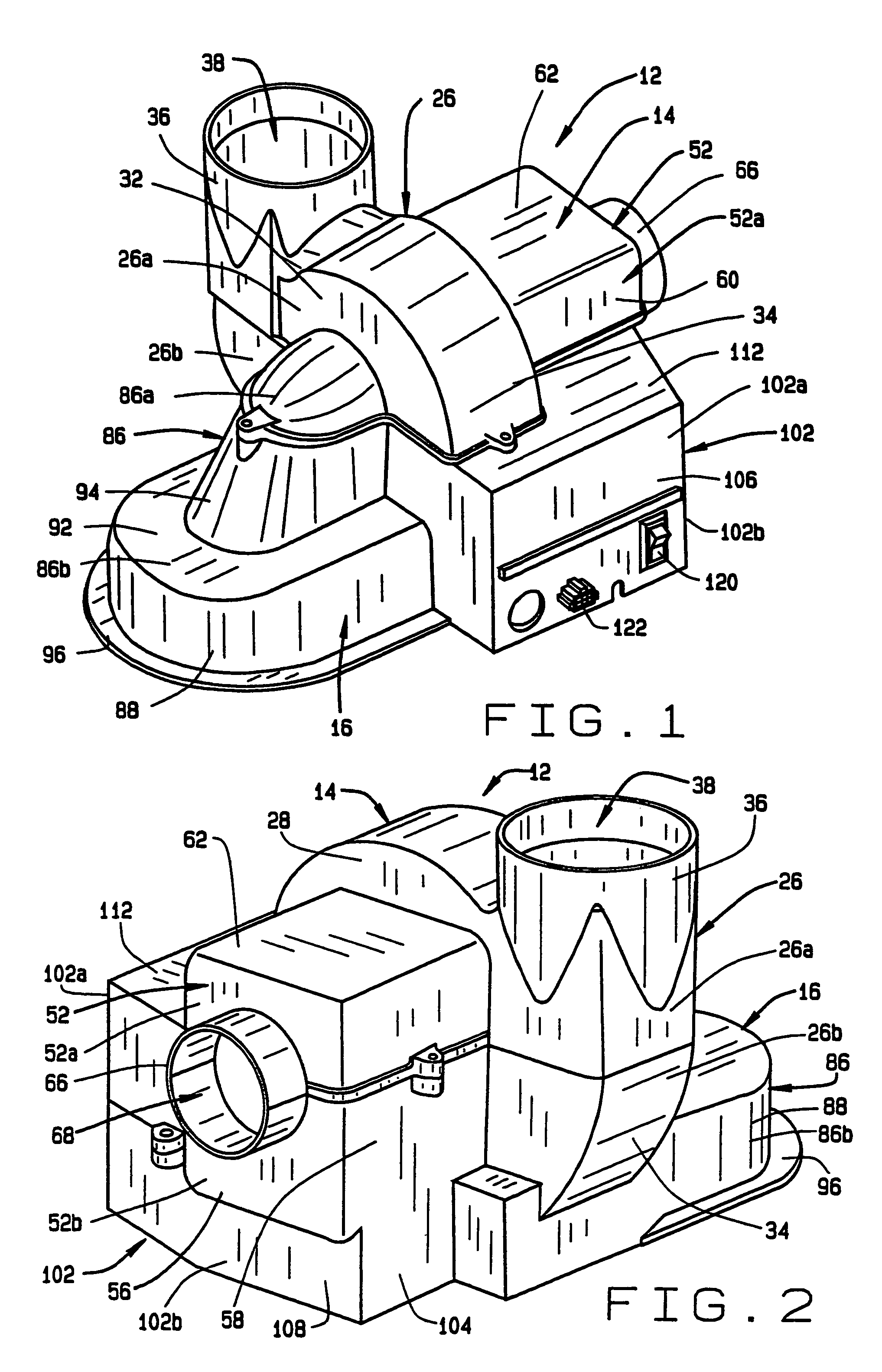 Exhaust dilution blower housing with remote air intake