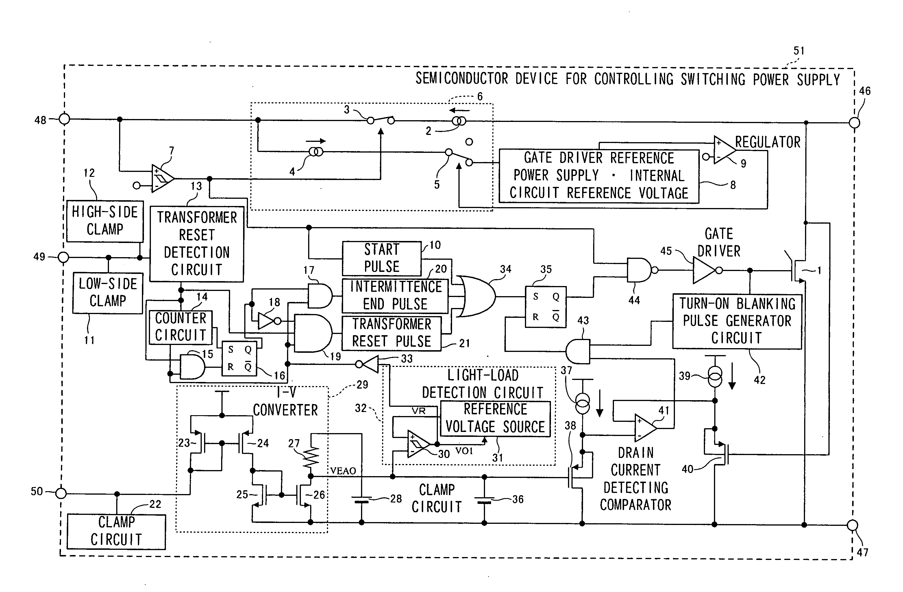 Semiconductor device for controlling switching power supply