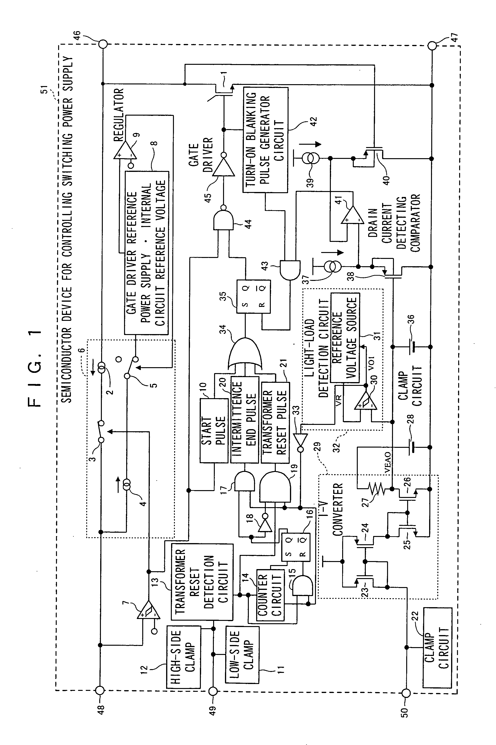 Semiconductor device for controlling switching power supply