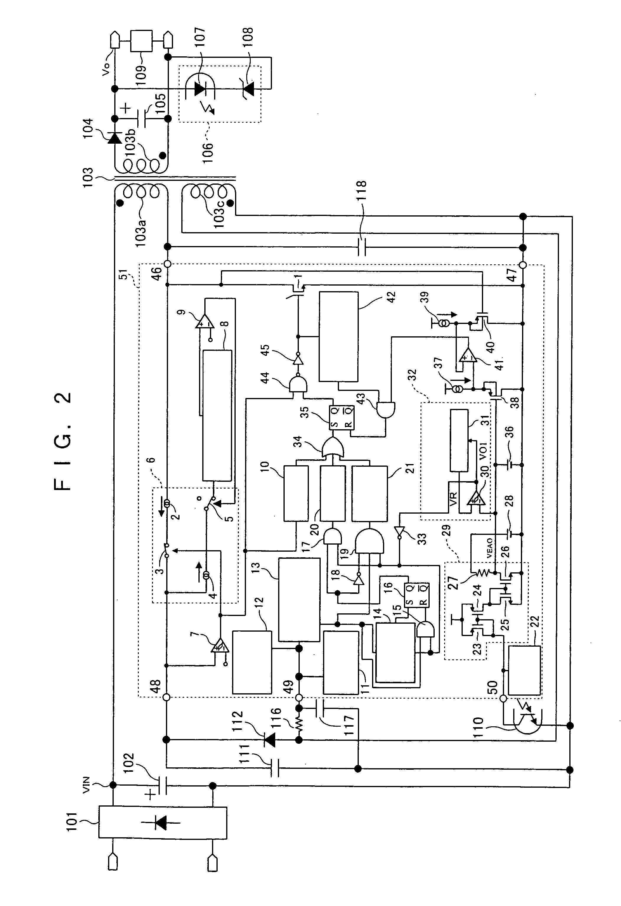 Semiconductor device for controlling switching power supply