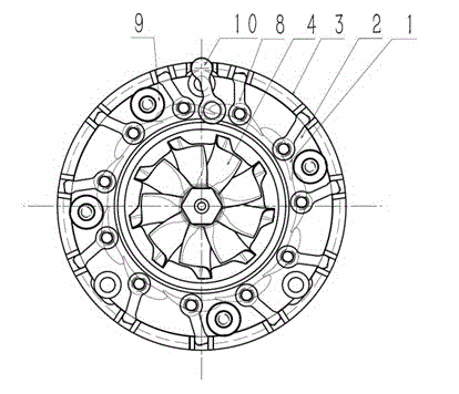 Adjustable nozzle for turbosupercharger