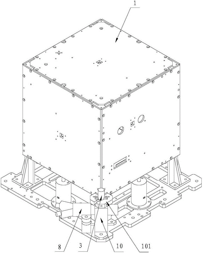 Separating device and satellite and rocket separating device with buffering structure