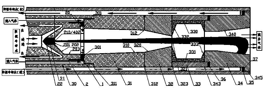 Arc plasma torch having arc channel with abnormal diameter