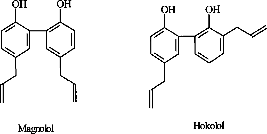 Method for purifying and separating phenolic compounds in magnolia medicament