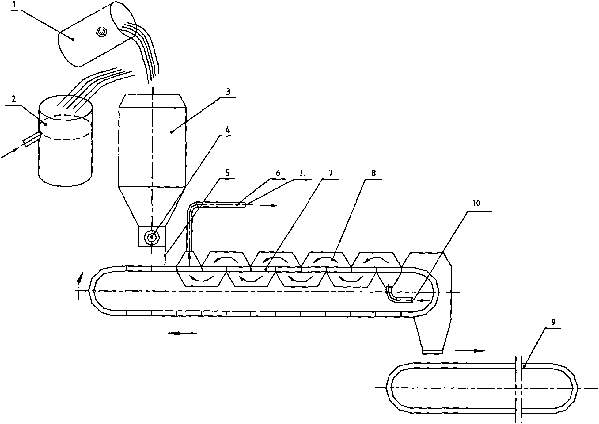 Melting iron and steel slag heat energy recovery method and device