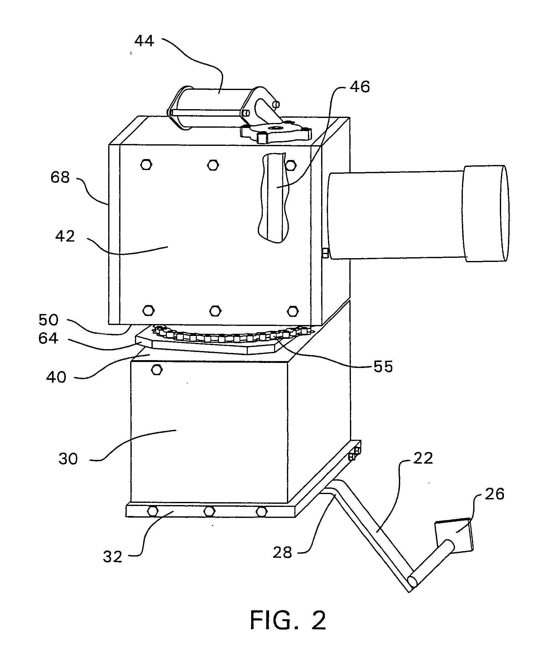 Extendable arm for a motor vehicle