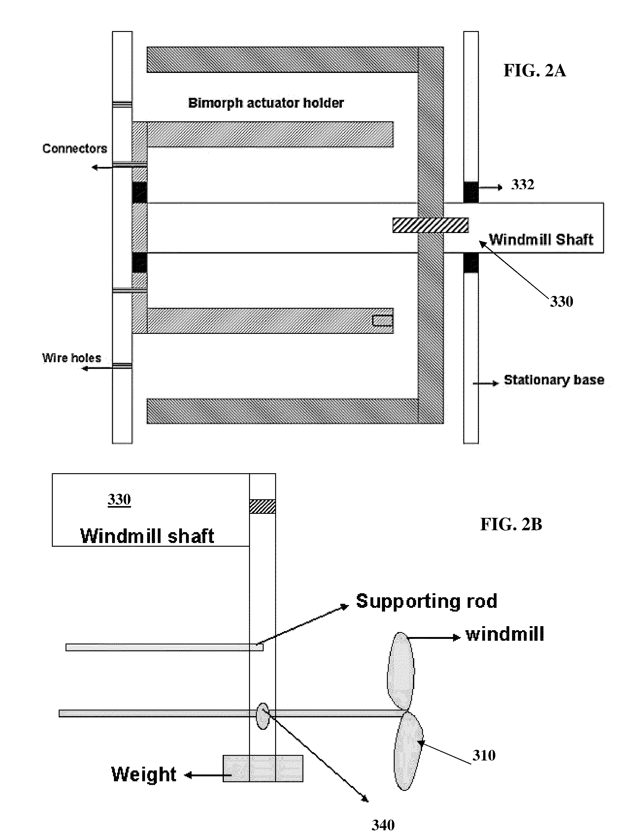 Piezoelectric windmill apparatus