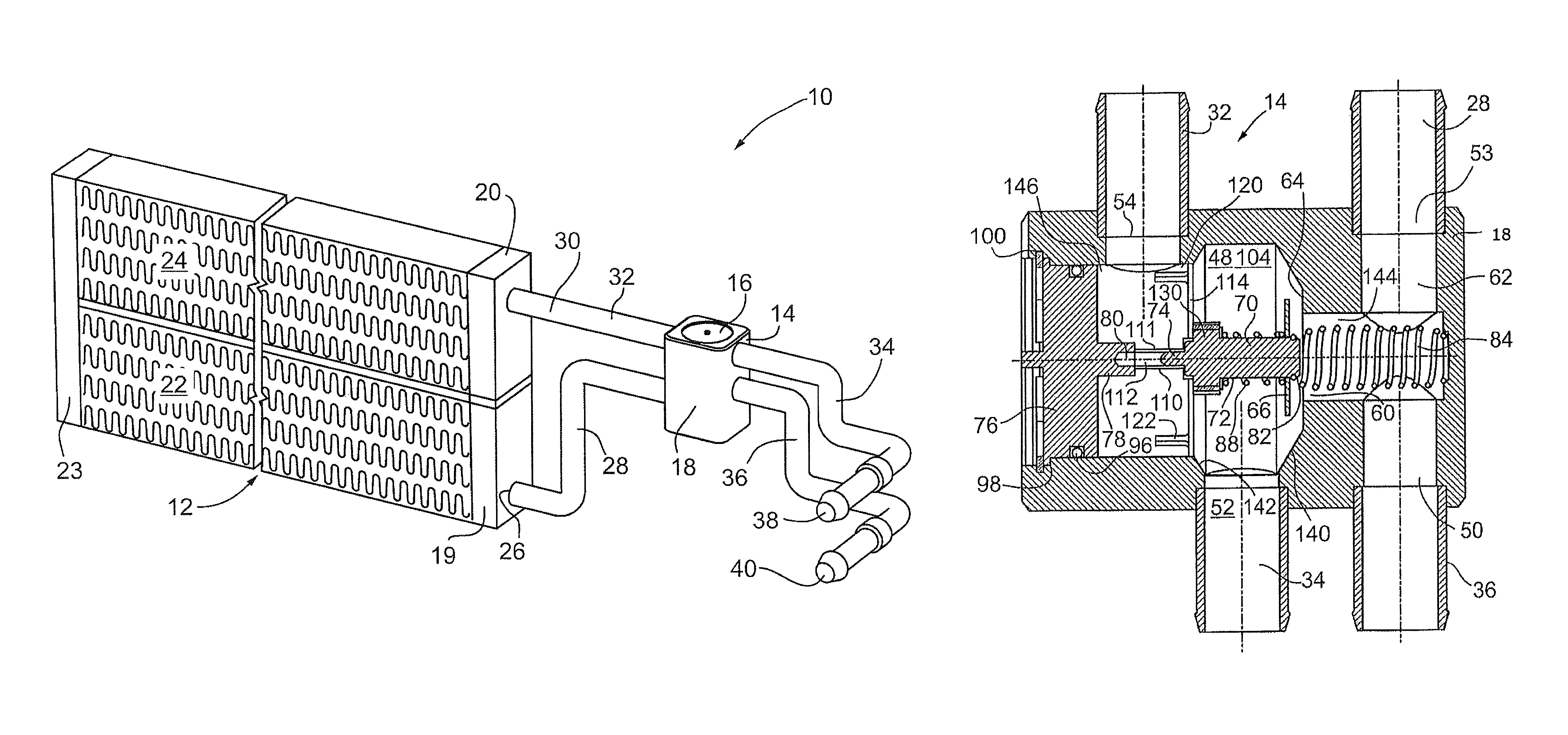 Low pressure drop thermal by-pass valve