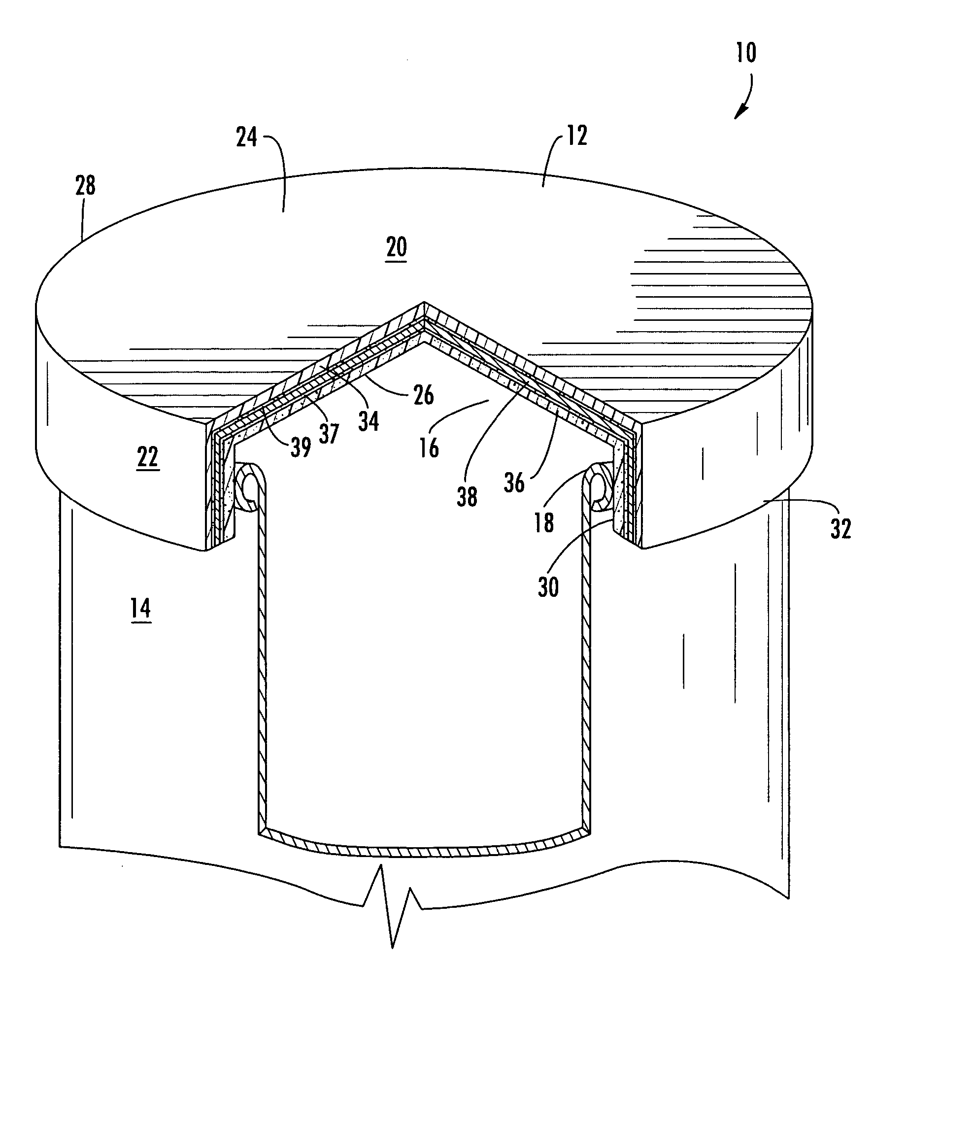 Container overcap with drying agent layer