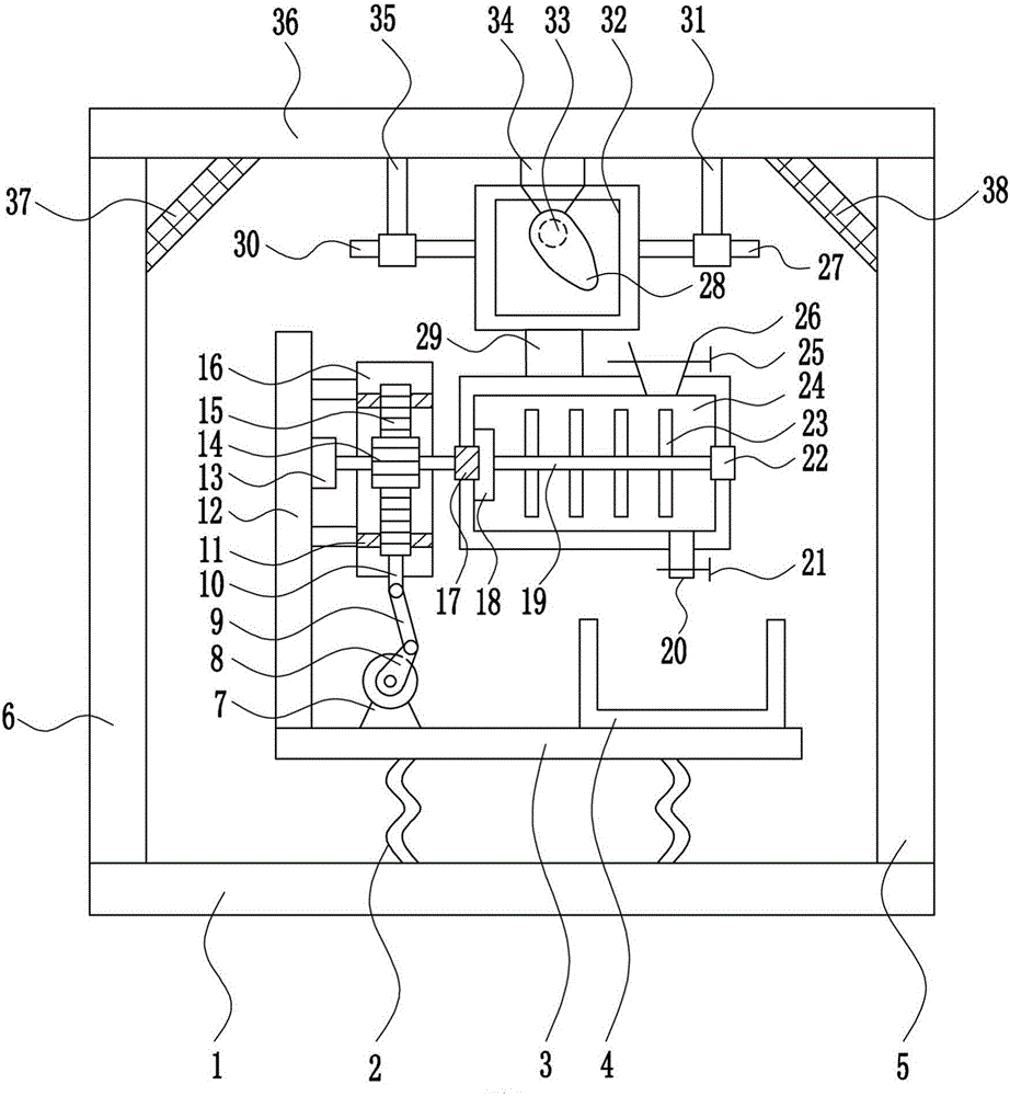 Rapid stirring device for raw materials of swelling agent for food production