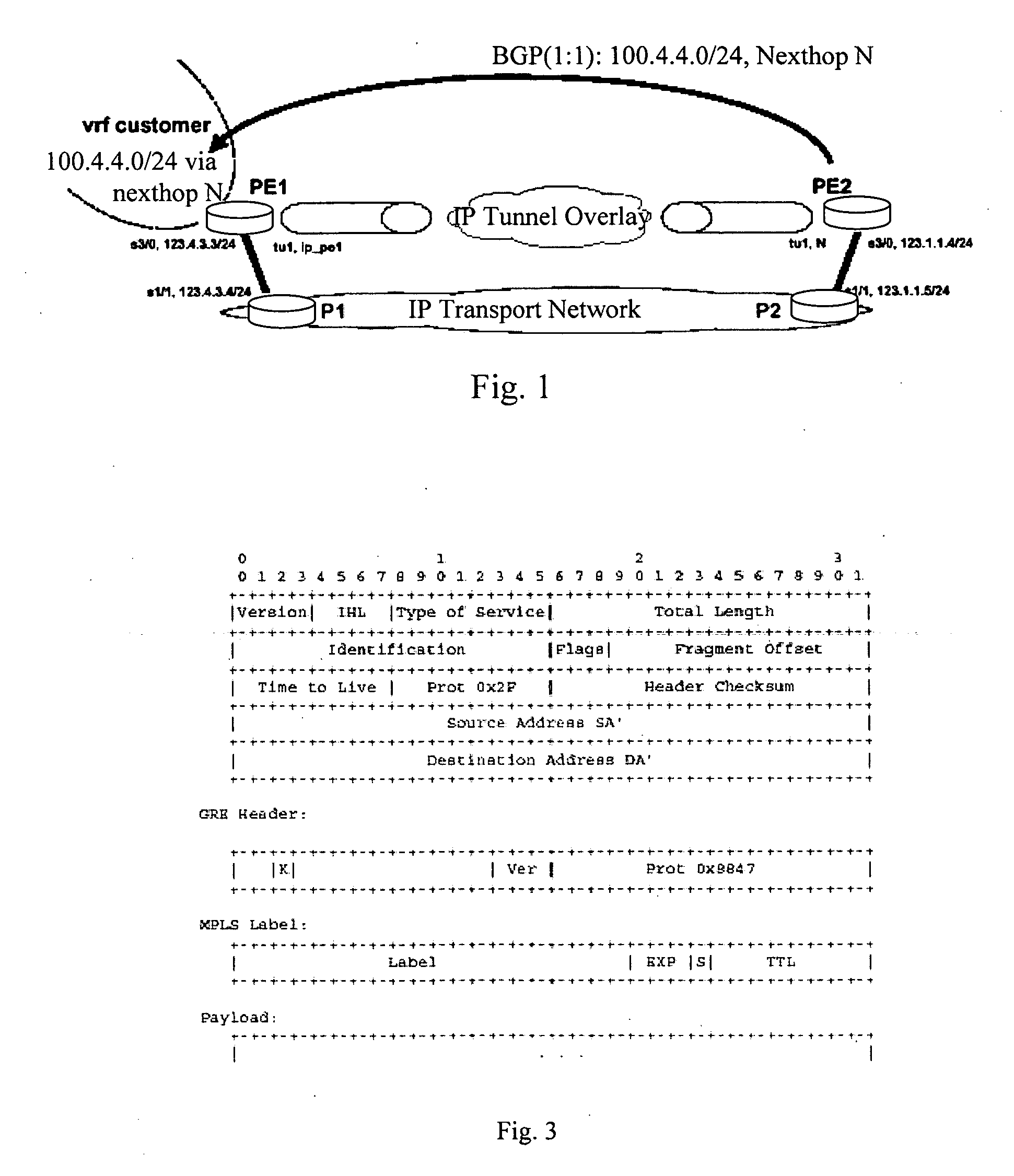 Redirecting network traffic through a multipoint tunnel overlay network using distinct network address spaces for the overlay and transport networks