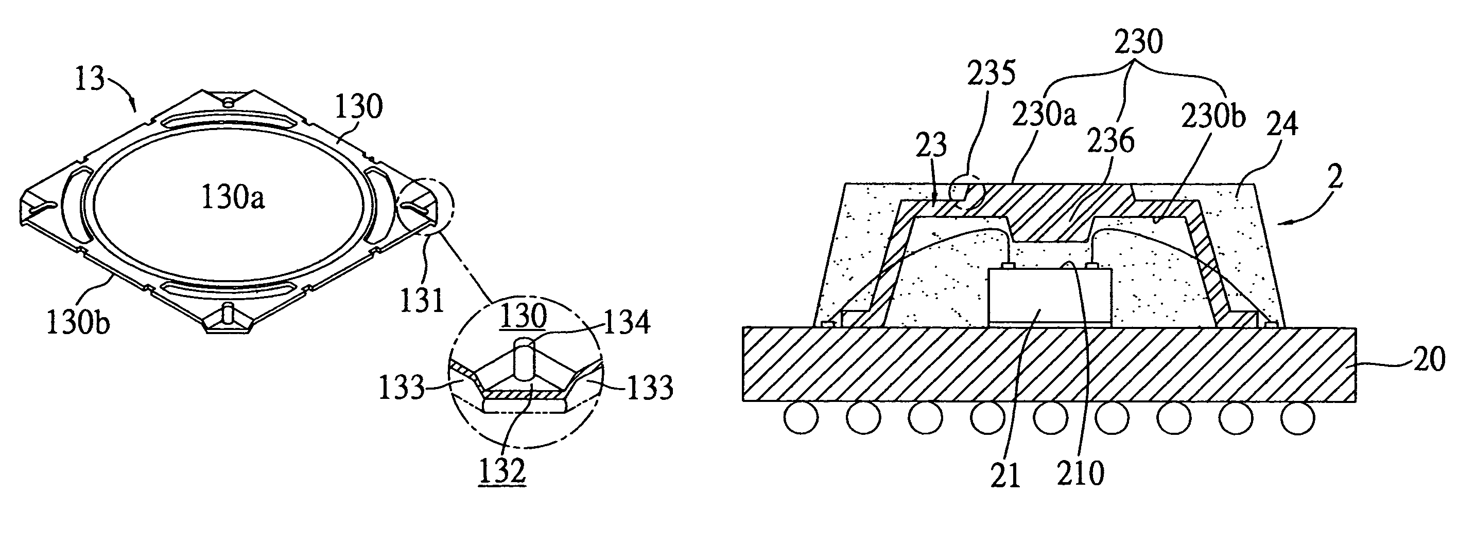 Semiconductor package with heat dissipating structure