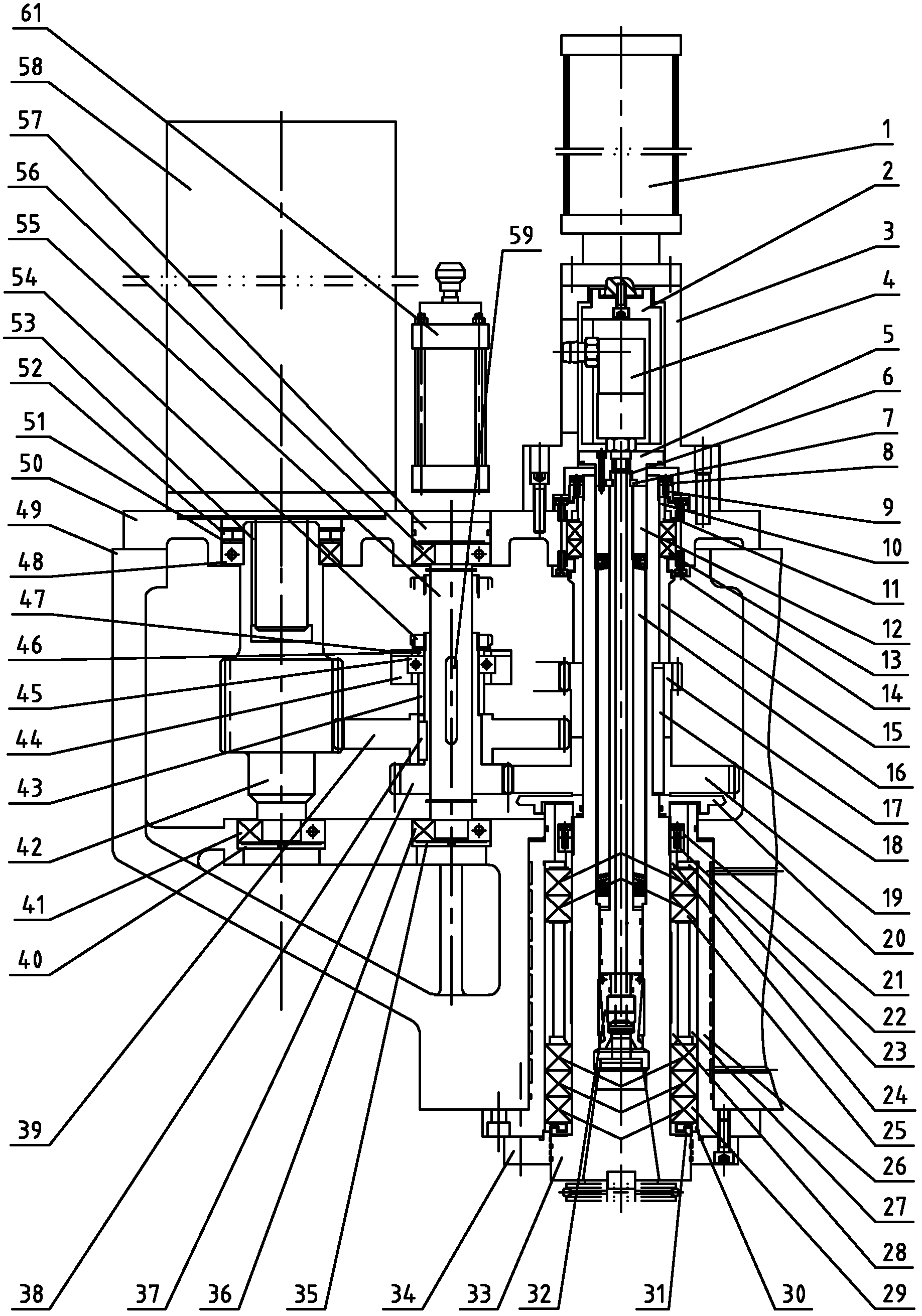 Main spindle box for milling and drilling machine