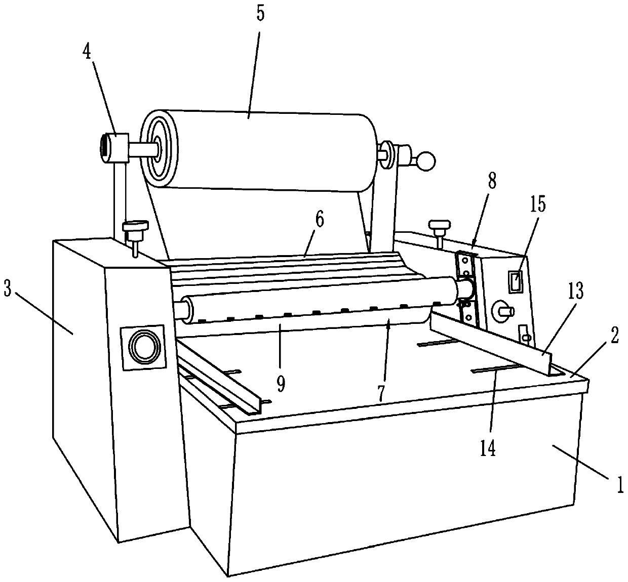 Heat dissipation type film coating machine for paper printing