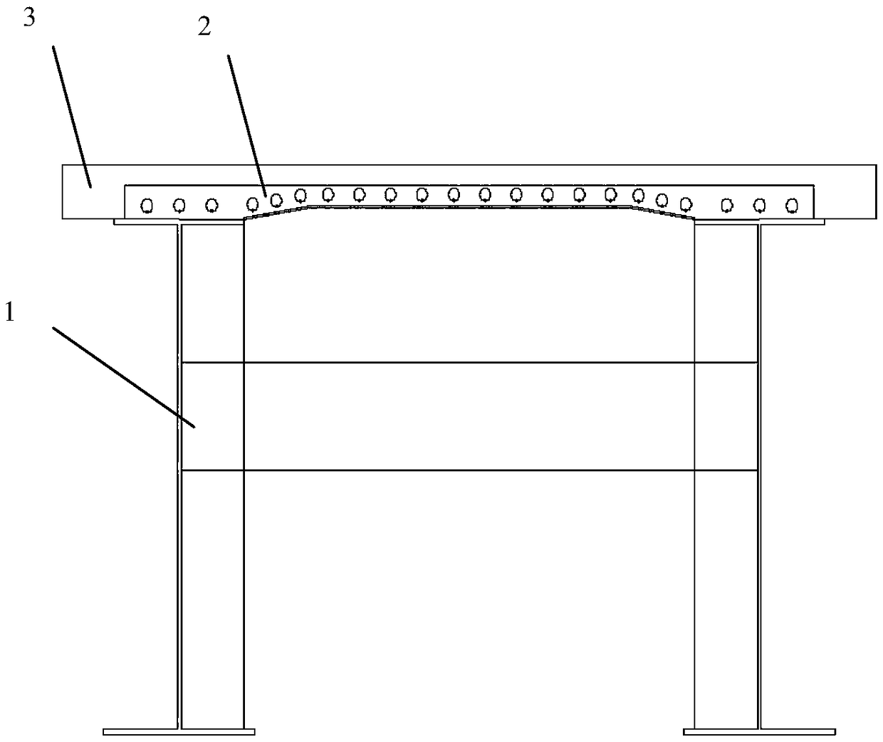 Combined bridge with open pore plate formwork and construction method of combined bridge