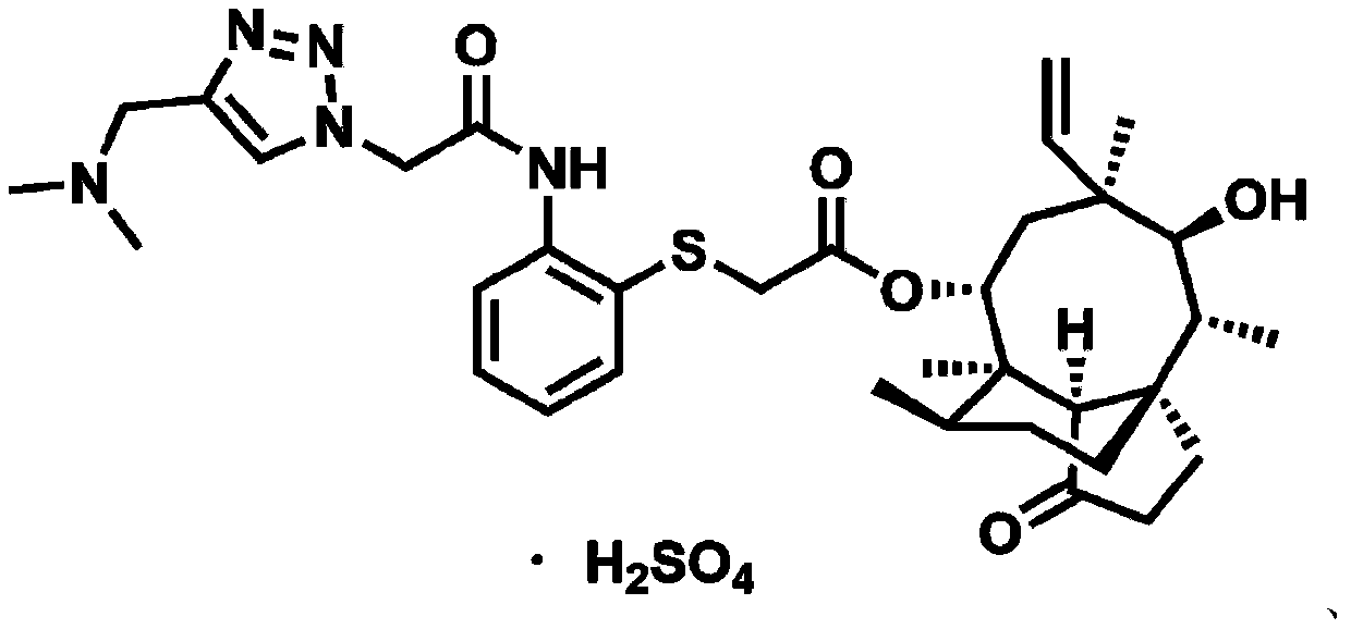 Pleuromutilin derivative with 2-aminothiophenol and 1,2,3-triazole side chain, preparation and application