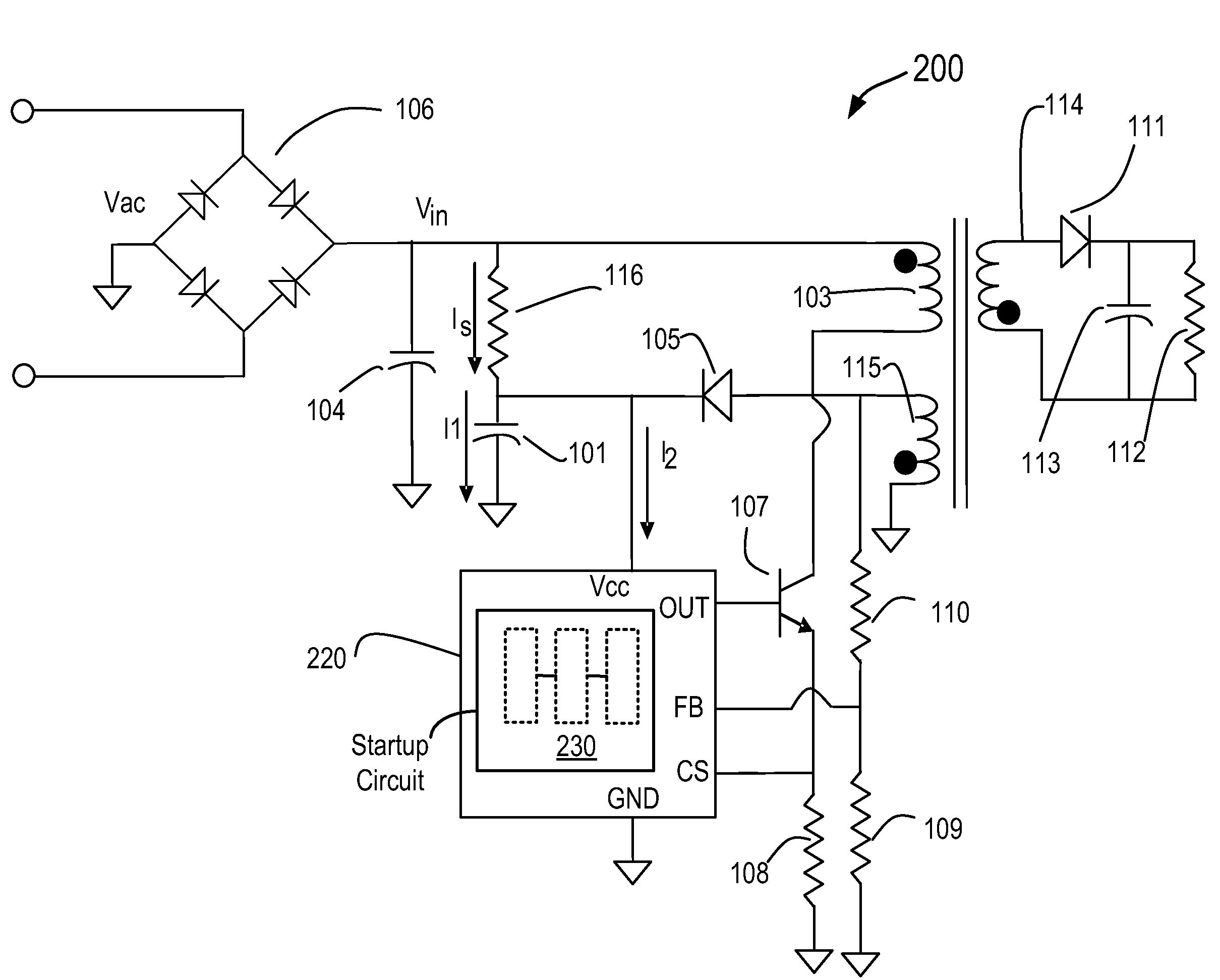 Method and apparatus of low current startup circuit for switching mode power supplies