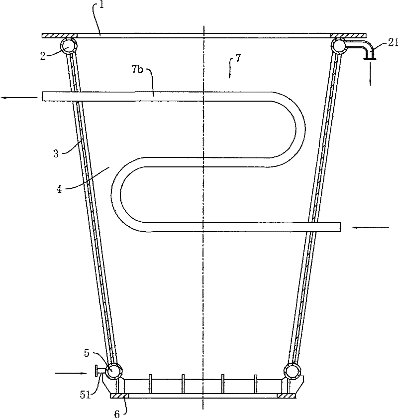 Cooling water jacket of petroleum coke can-type calcine furnace