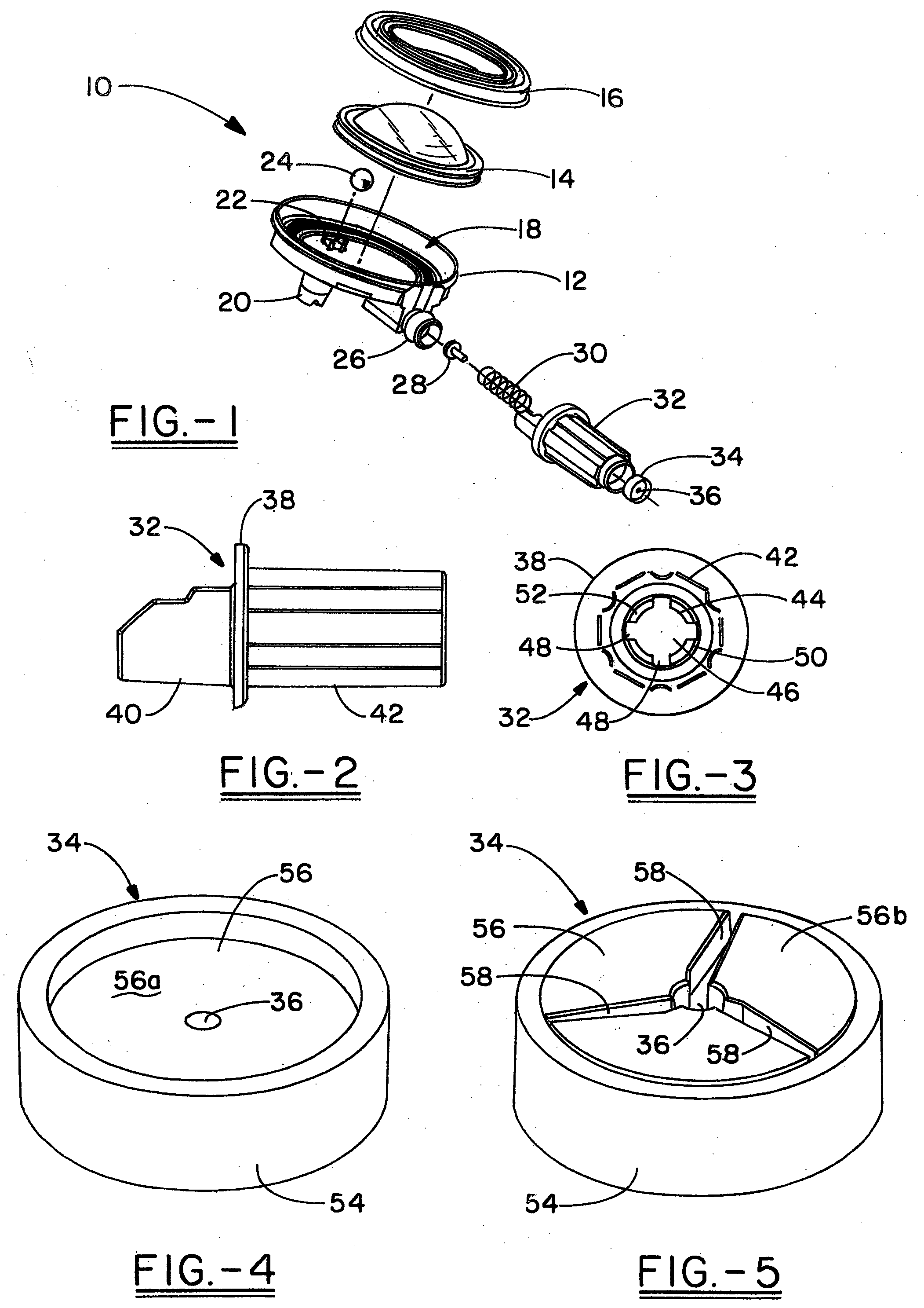 Dome pump spray assembly