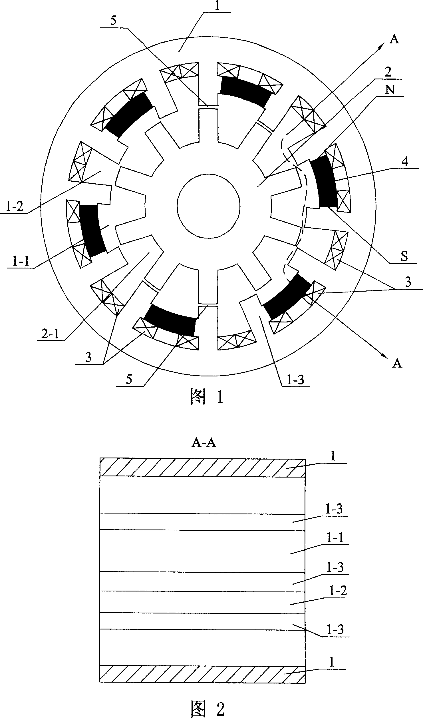 Mixed excitation switch reluctance motor