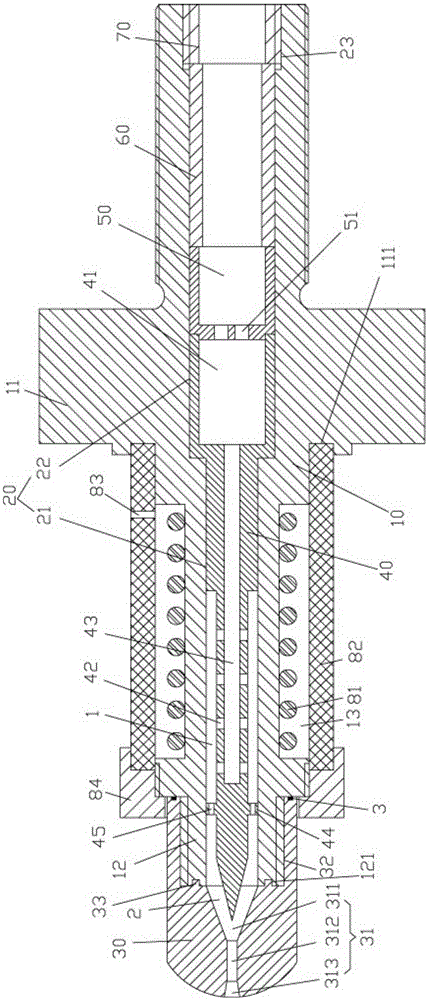 Filter type spray nozzle for injection molding machine