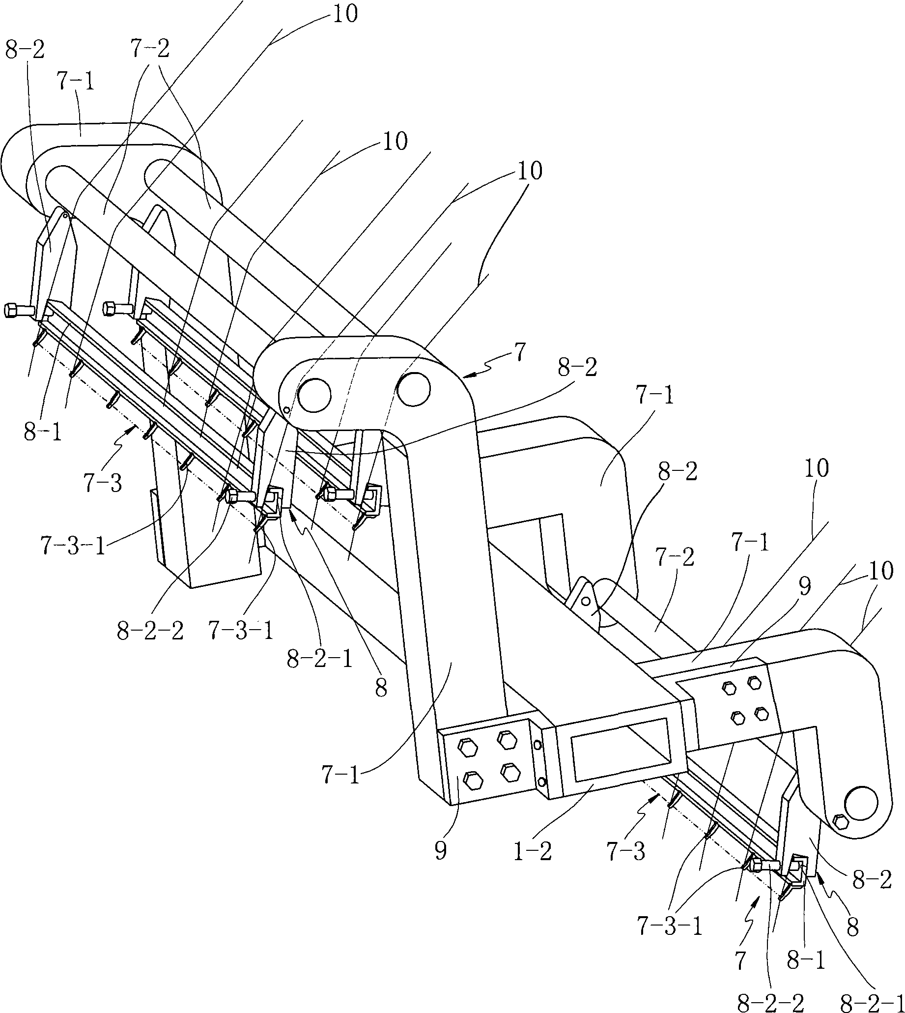 Warp let-off device of double rib warp loom