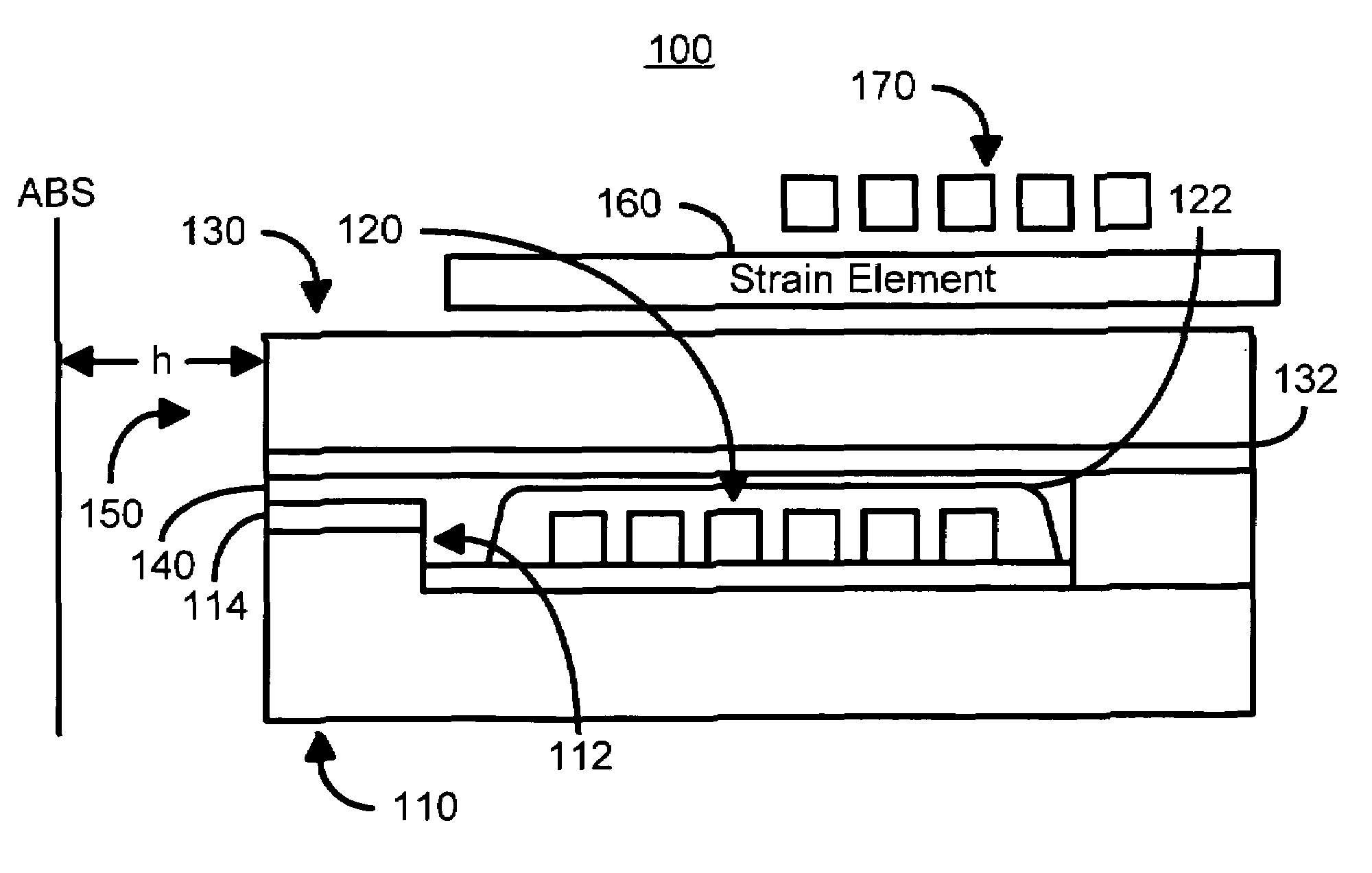 Method and system for providing dynamic actuation of a write head using a strain element