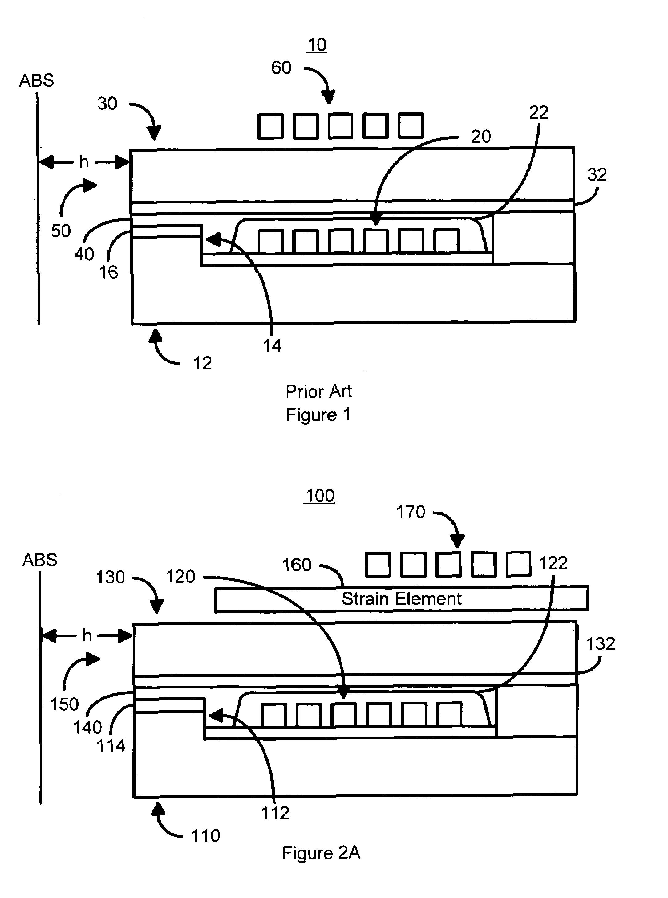 Method and system for providing dynamic actuation of a write head using a strain element