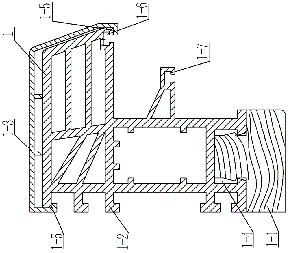 Aluminum, plastic and wood composite window sections