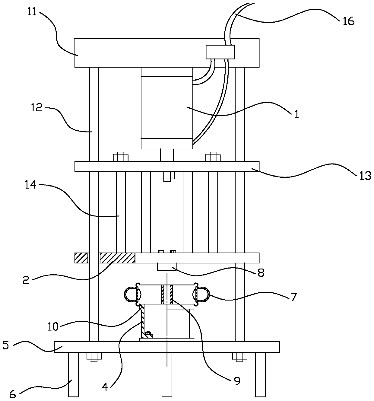 Single hole air-free tire loading and unloading machine