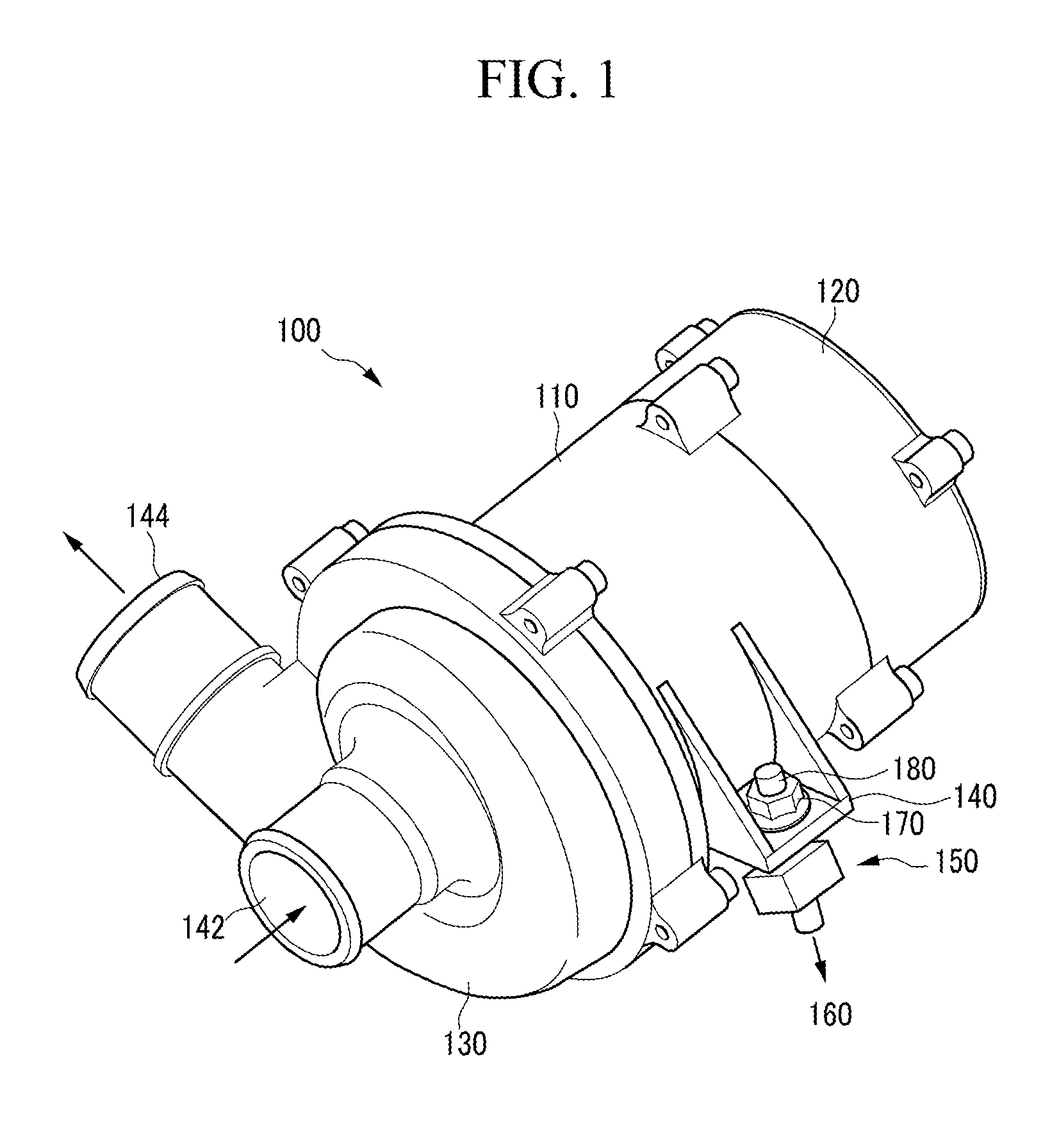 Water pump provided with a bearing