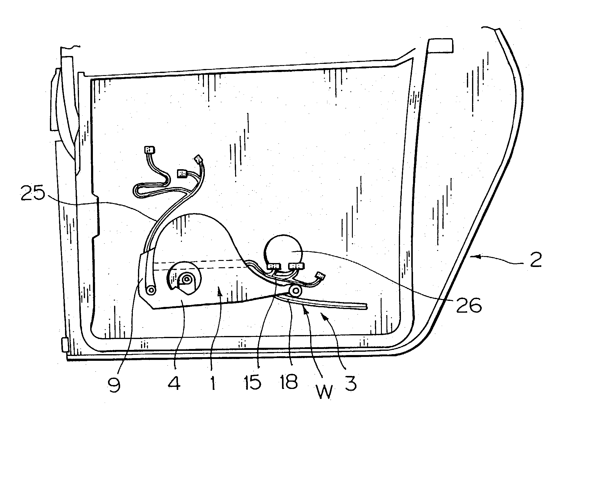 Door-use feed protector and a circuit assembly arranging structure using the same