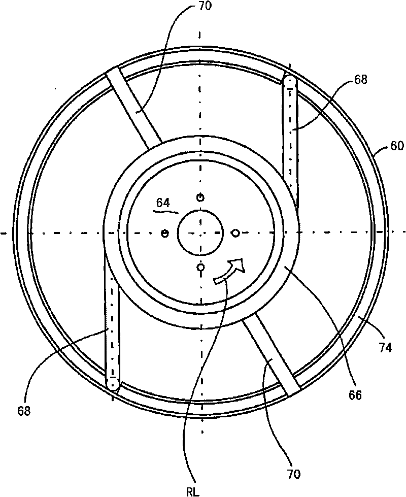 Fan mounted into a tube