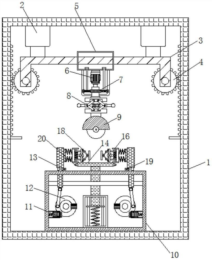 Building material cutting device for building engineering