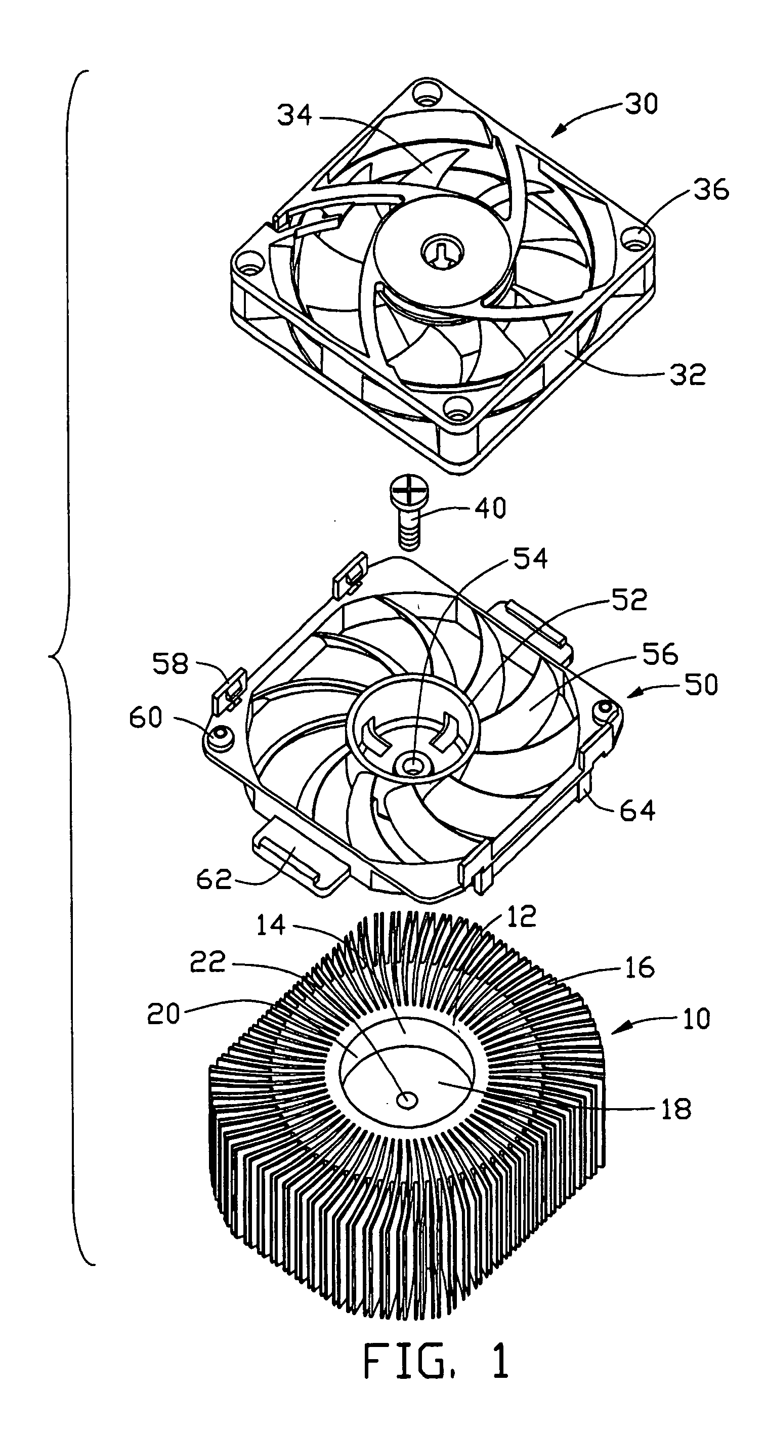 Radiator including a heat sink and a fan