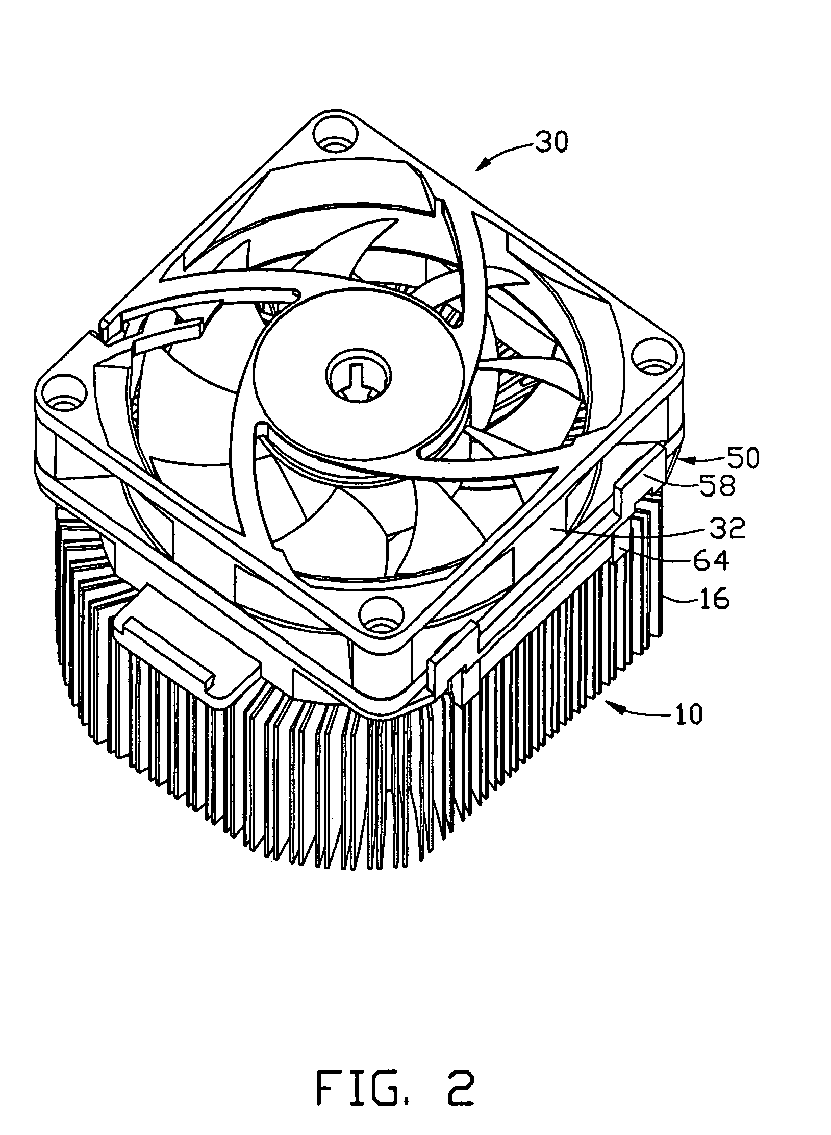 Radiator including a heat sink and a fan