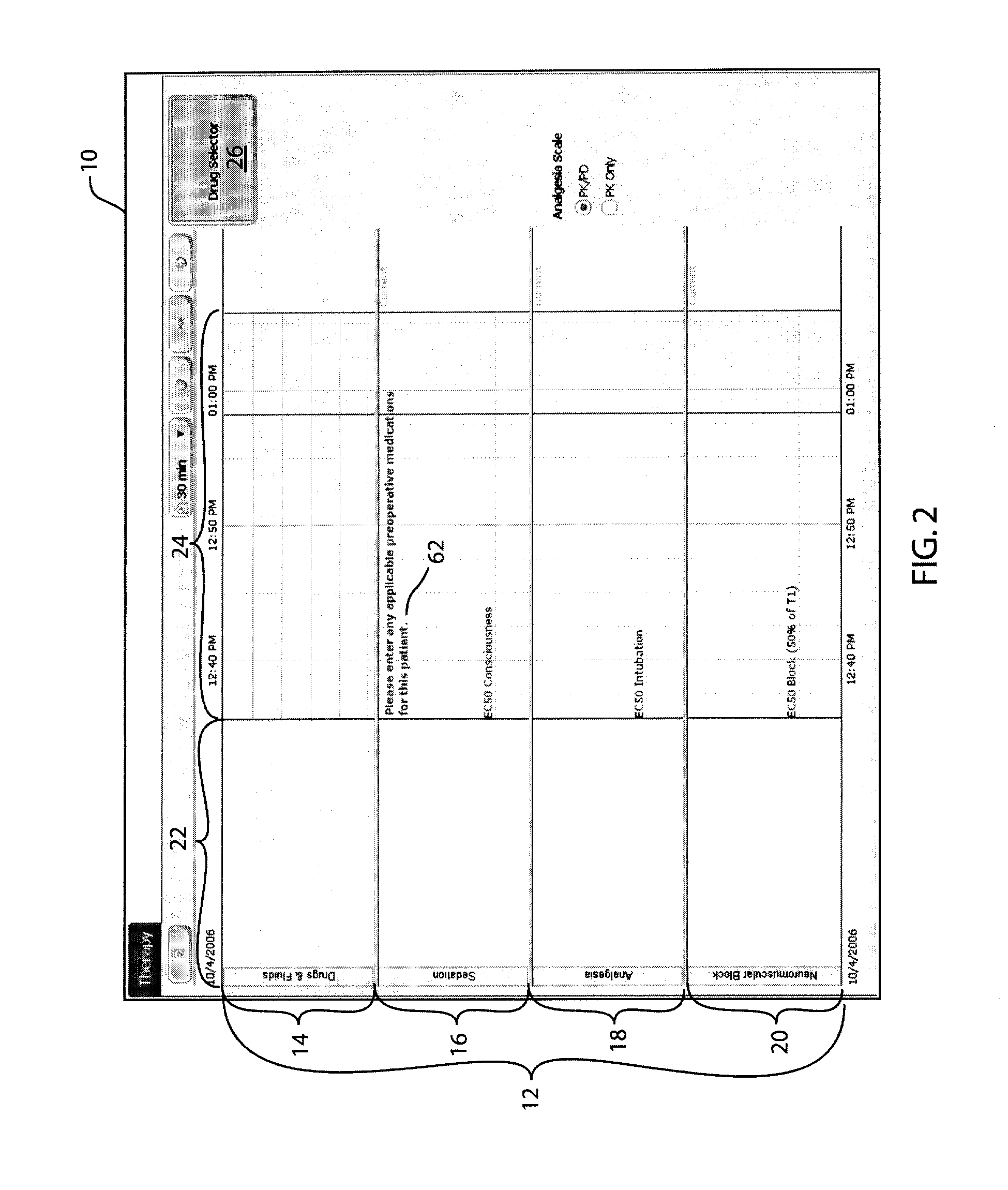 Anesthetic drug model user interface