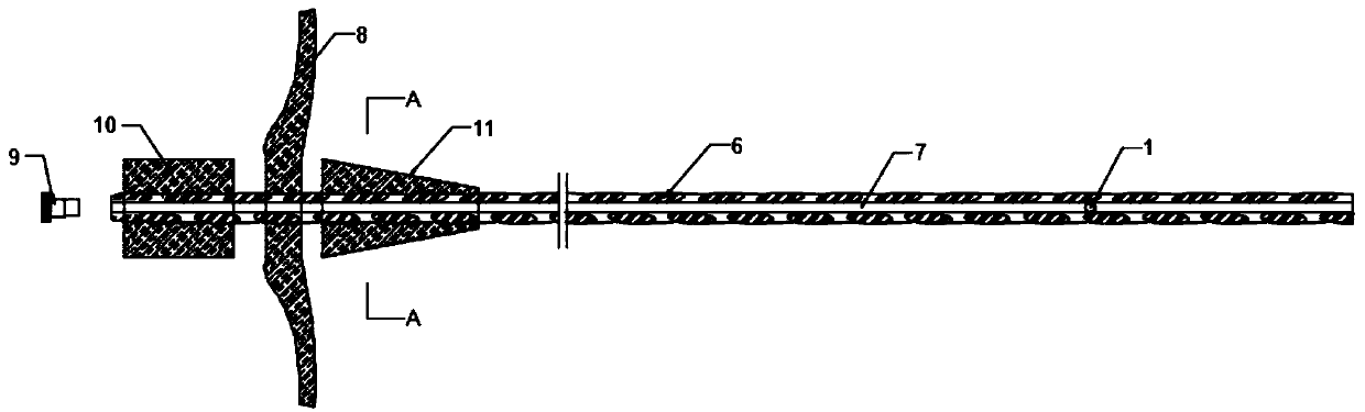 Surrounding rock crushed zone hollow grouting anchor rope hole sealing device and hole sealing method thereof