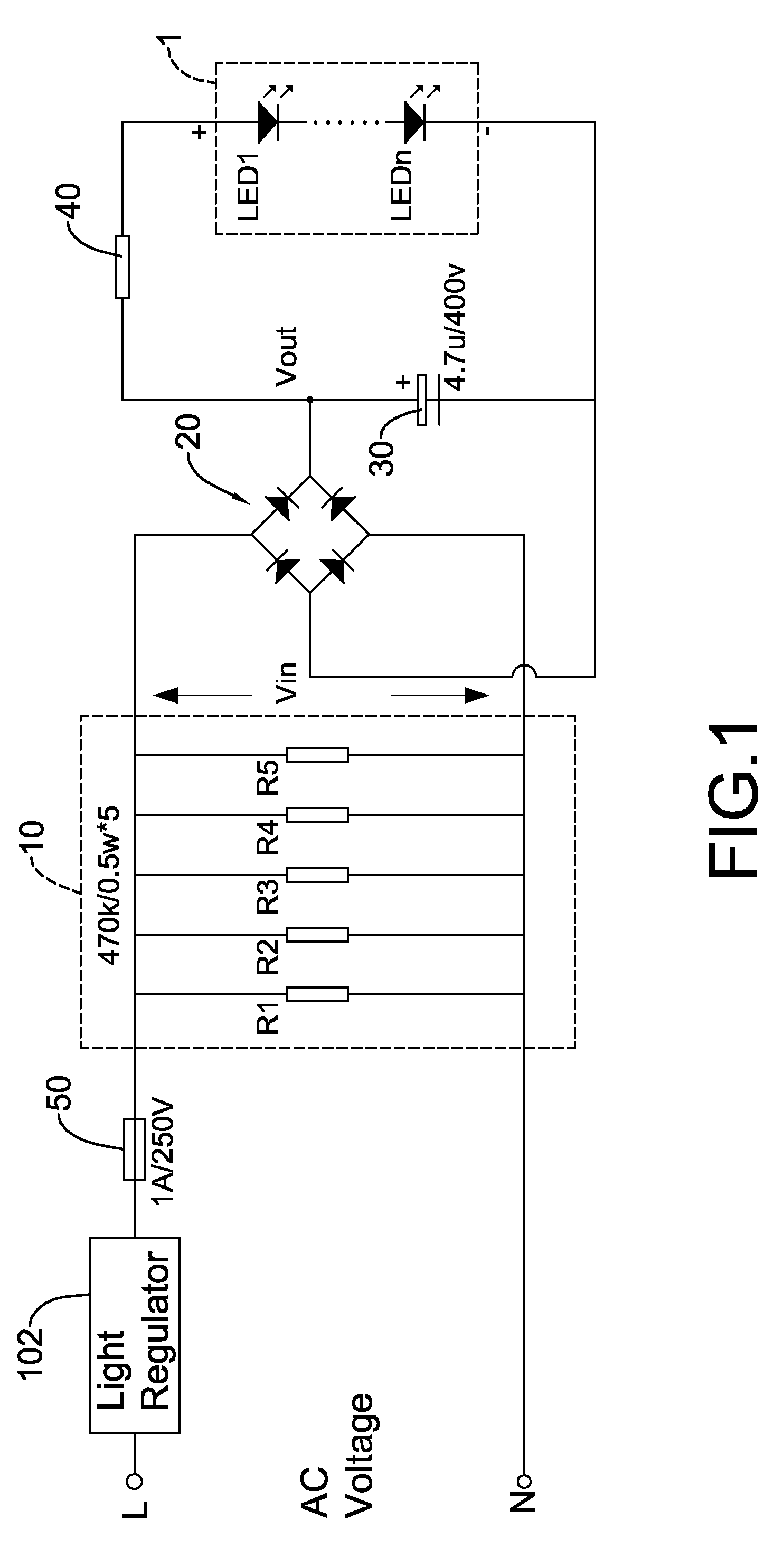 Brightness adjusting circuit for an LED lamp