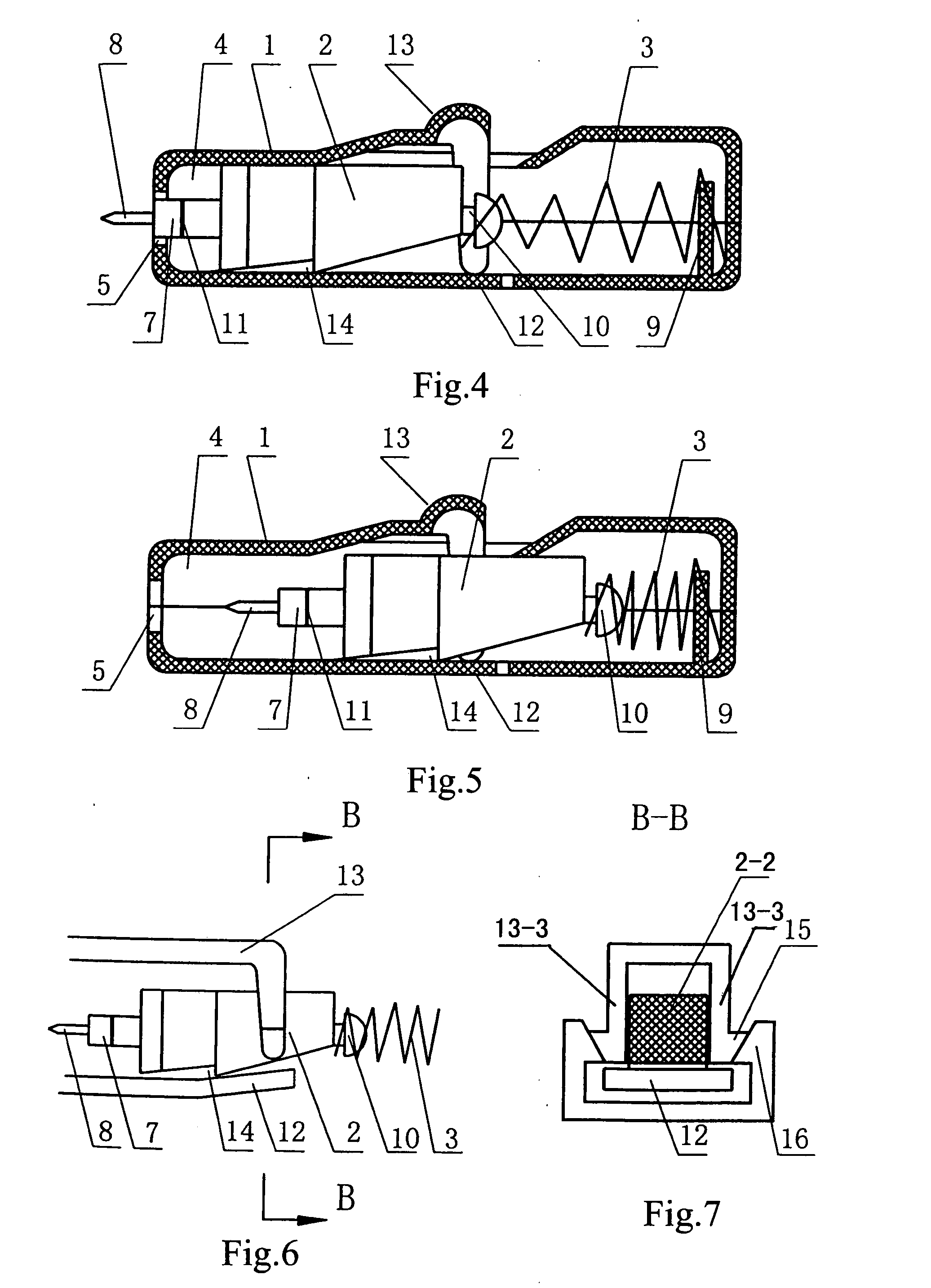 Automatic safe disposable blood sampling device of casing self-locking type