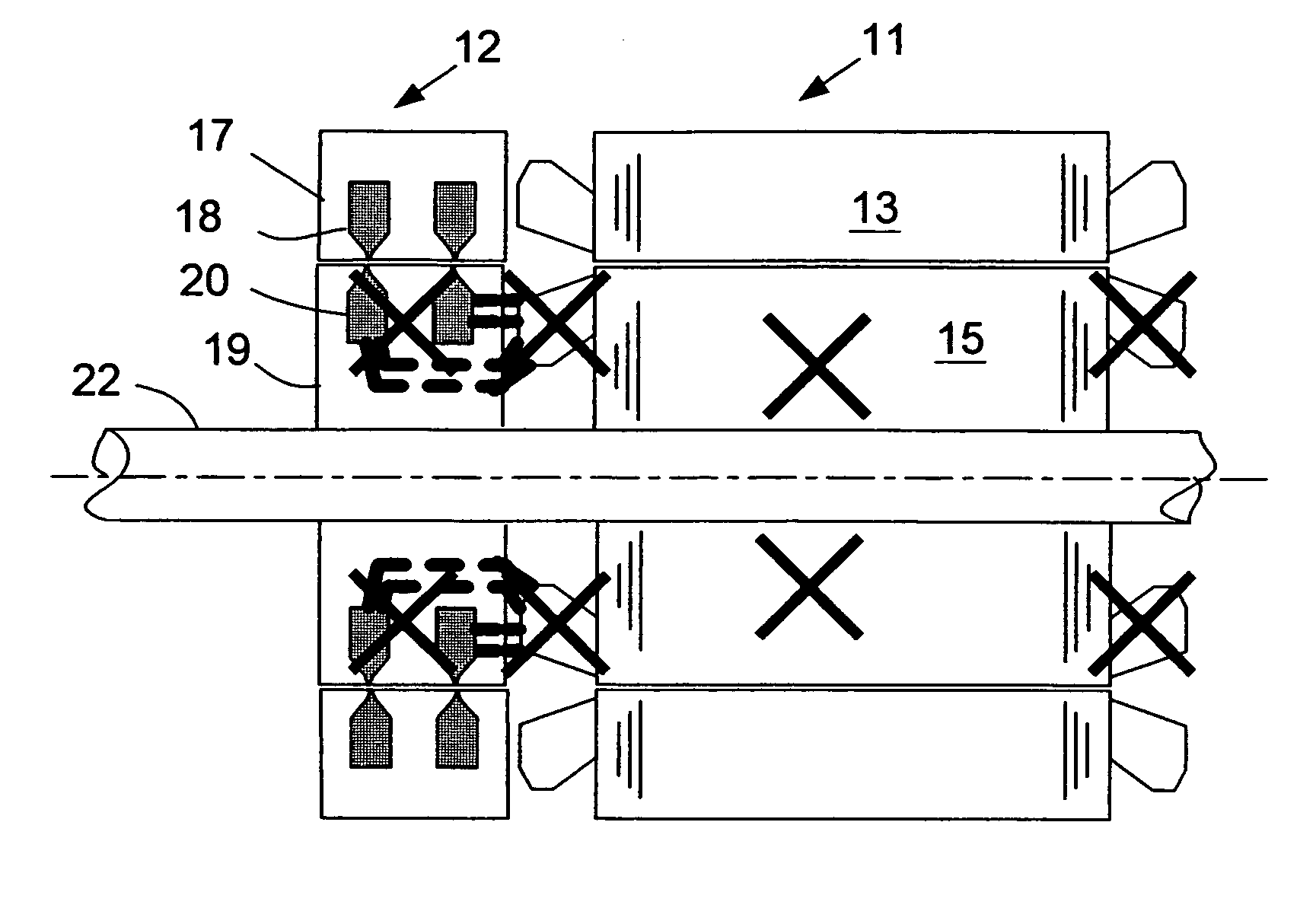 Hybrid-secondary uncluttered permanent magnet machine and method