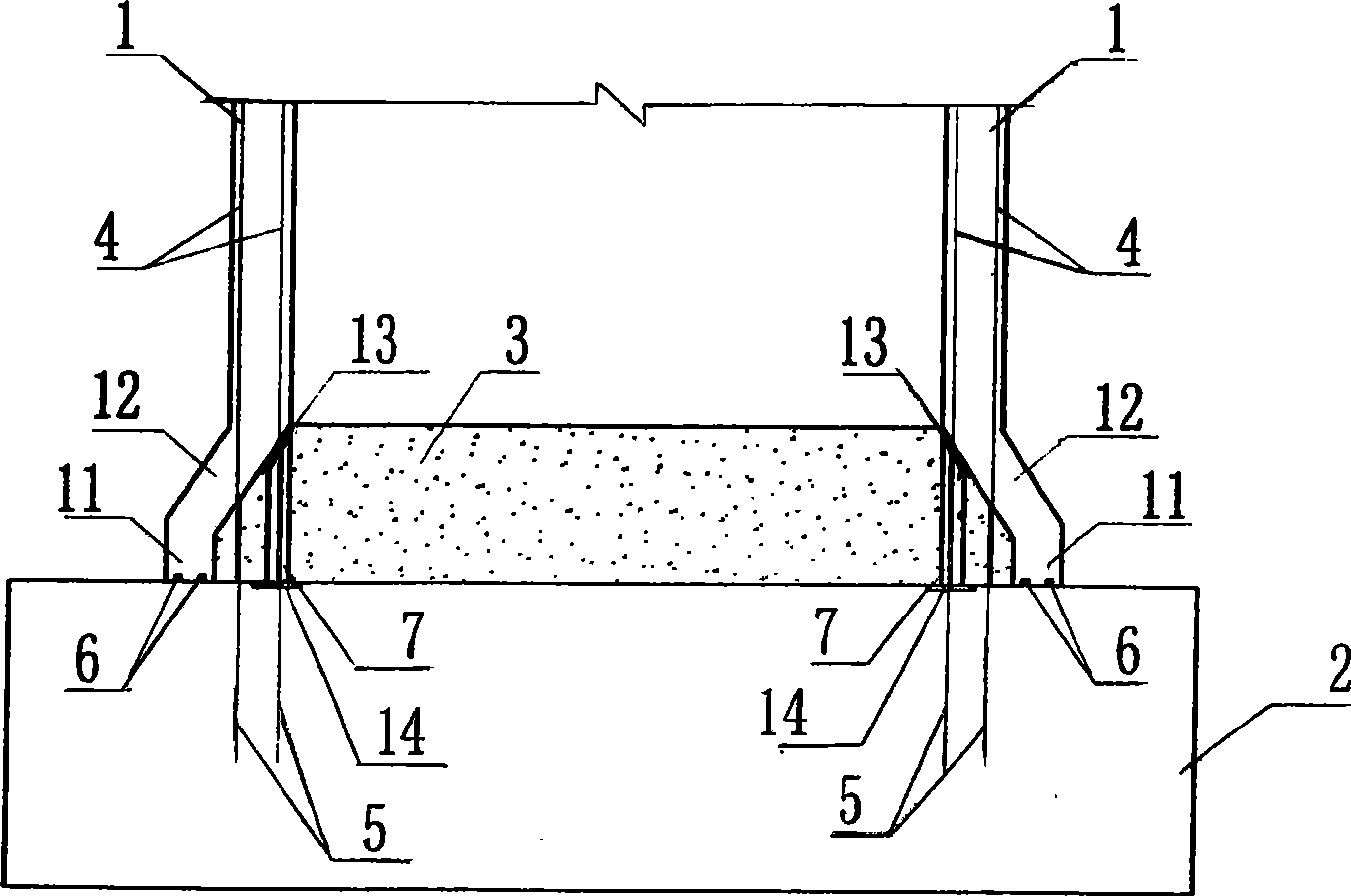 Highly-permanent connection mode for prefabricated pier body and cushion cap of cross-sea bridge