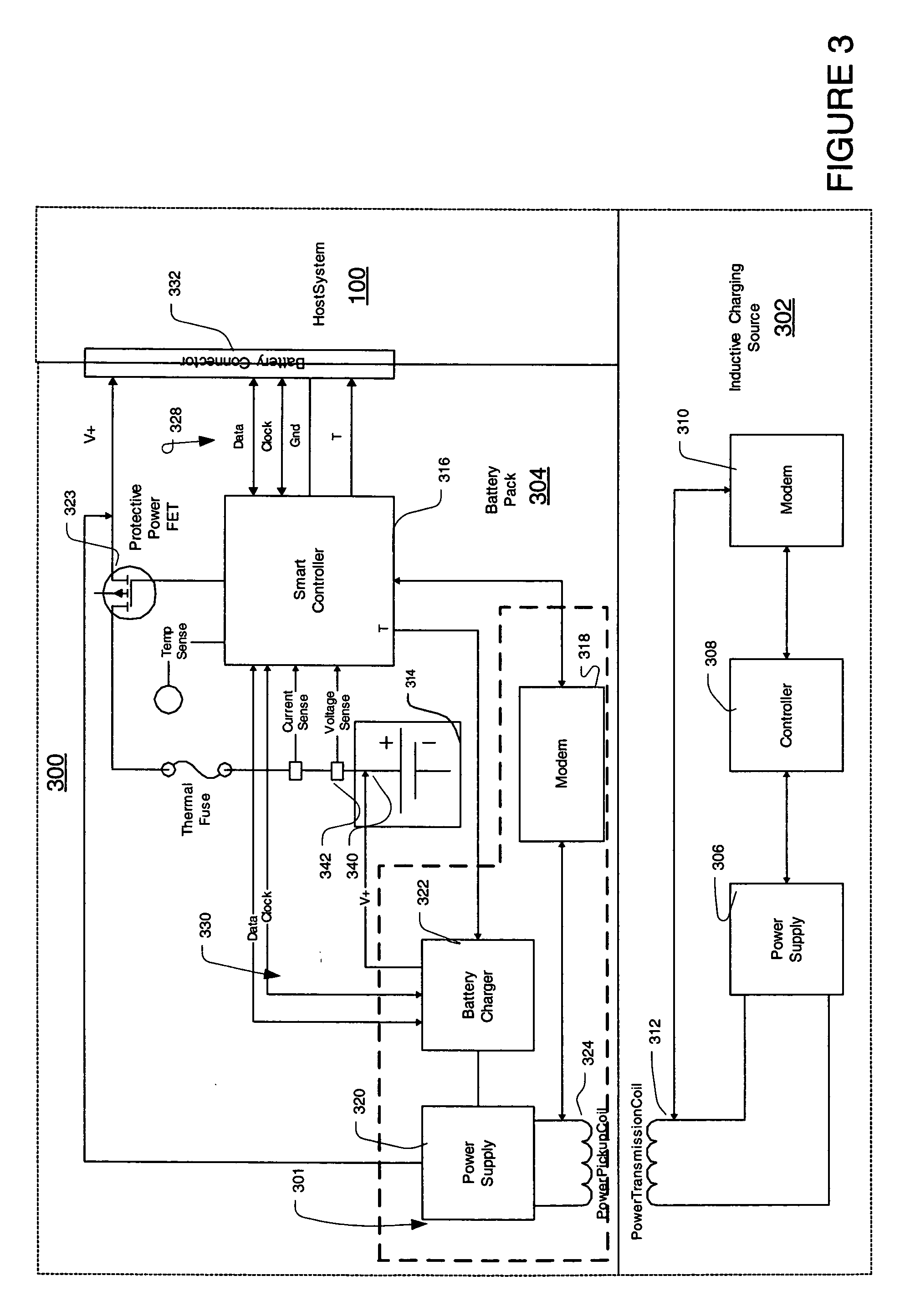 Inductively charged battery pack