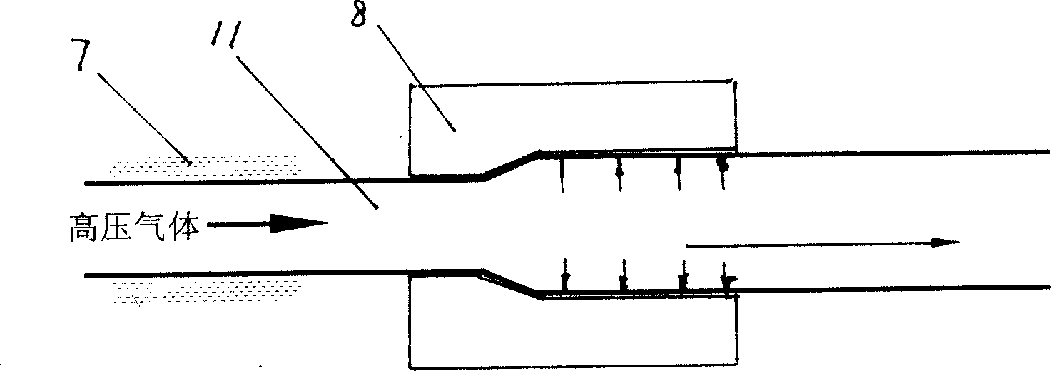 Thermal contraction inflation continuous expanding method and expanding device