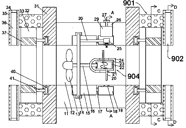 Sewage treatment pool feeding apparatus for water plants