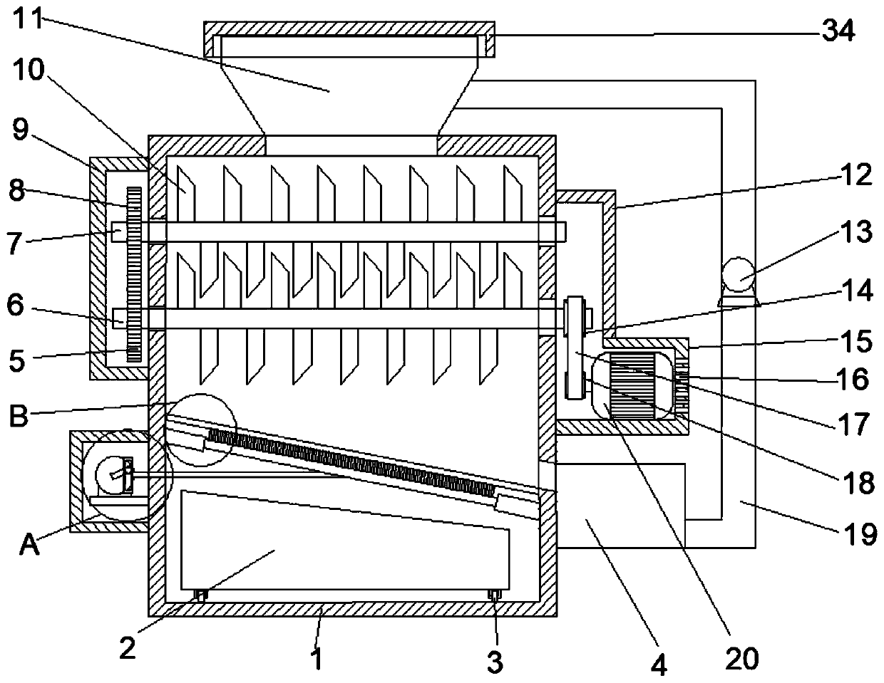 Urban solid waste crushing device