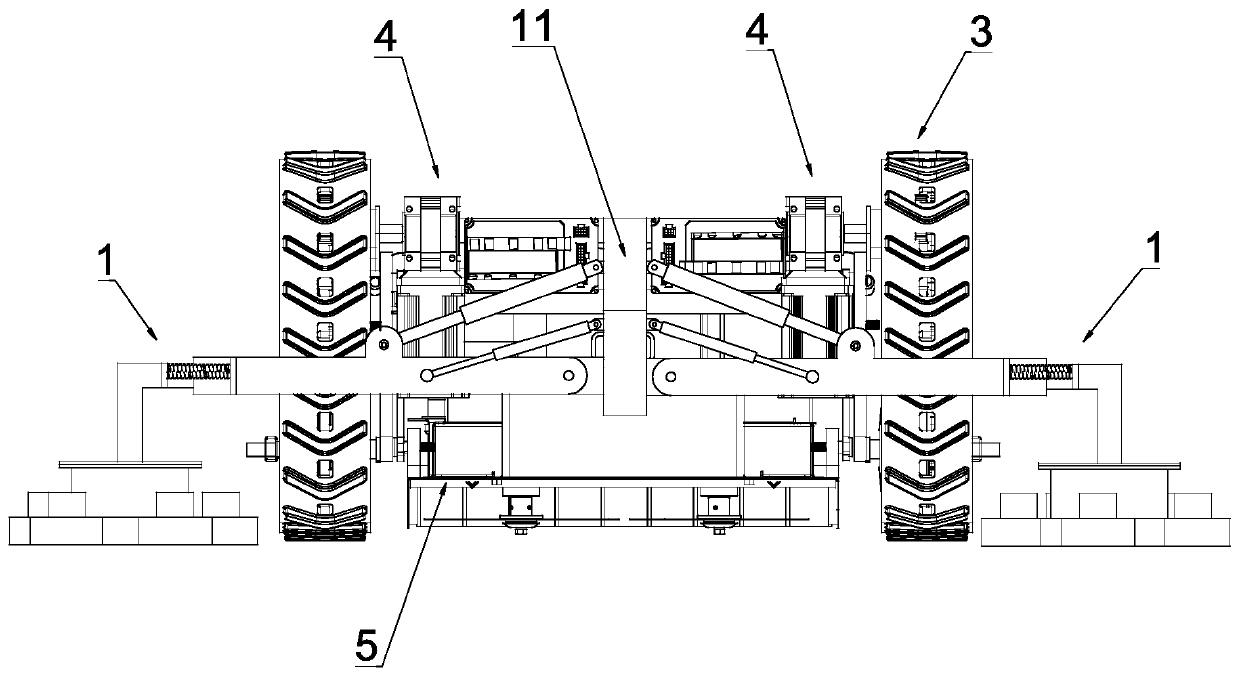 Crawler-type rear obstacle avoiding mower