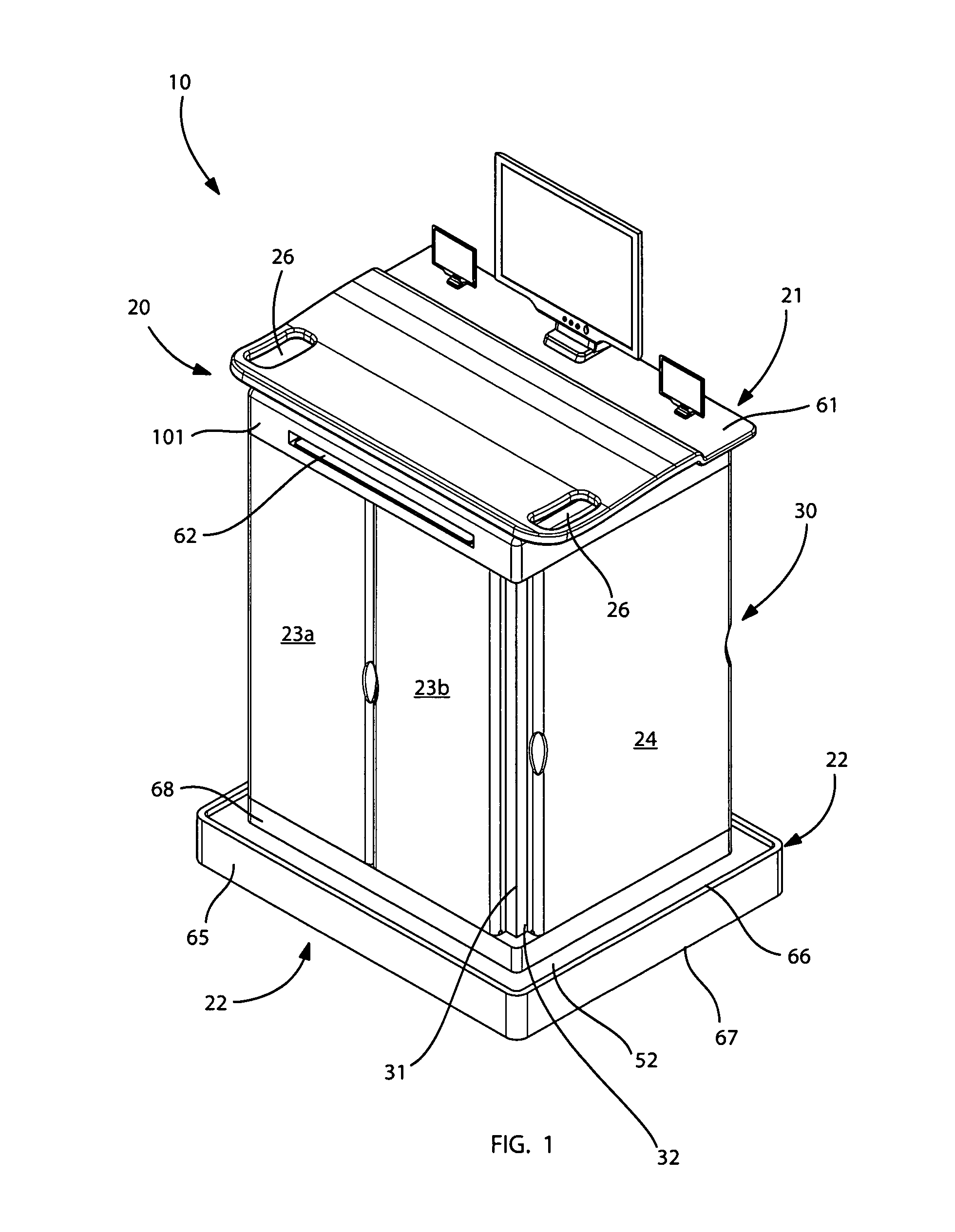 Portable nursing service cart and associated method