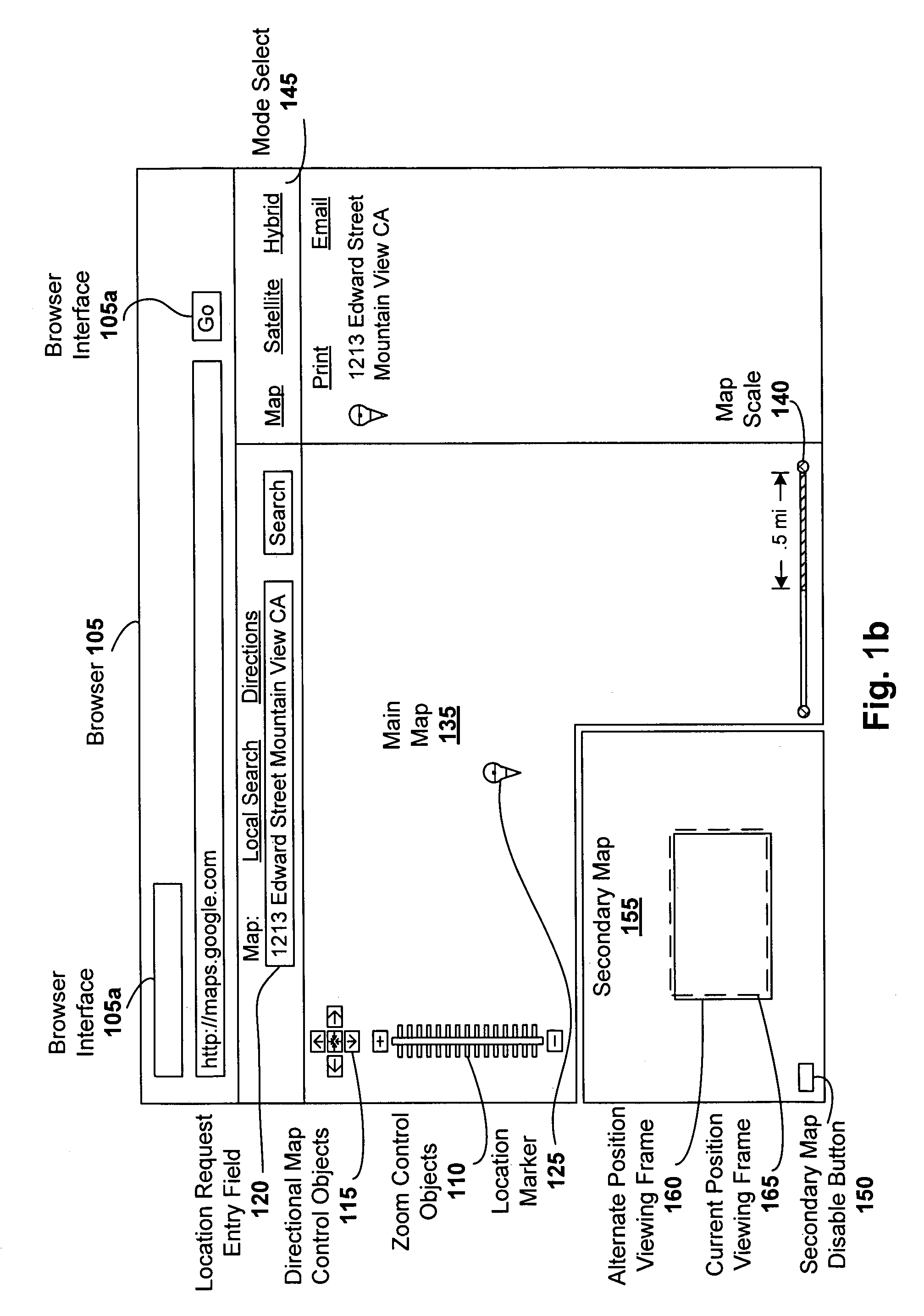 Secondary map in digital mapping system