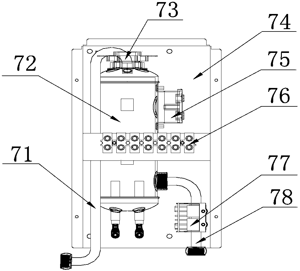 Air energy heat pump heat supply and heating system with water tank inside